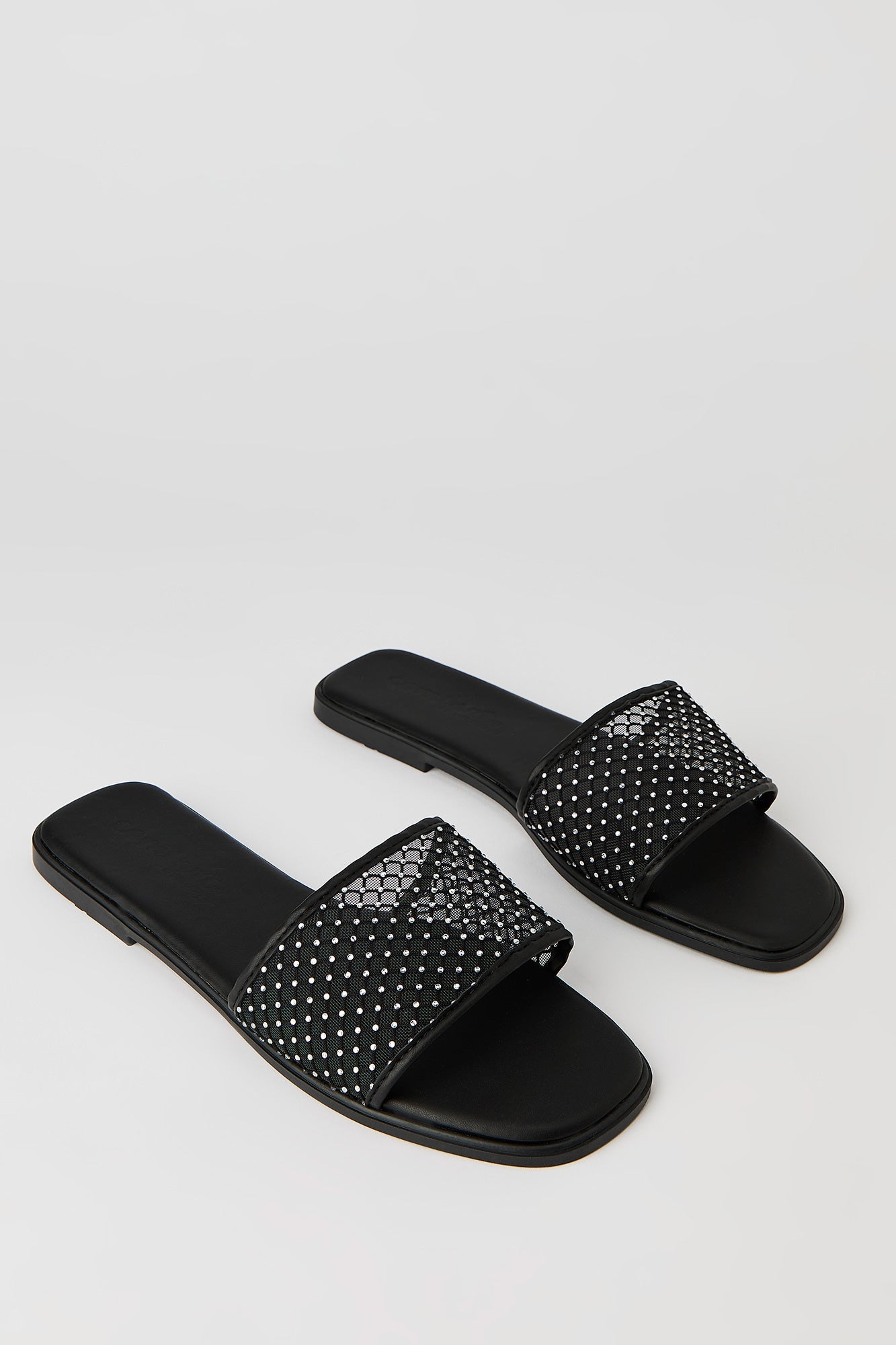 Rhinestone Mesh Band Sandal