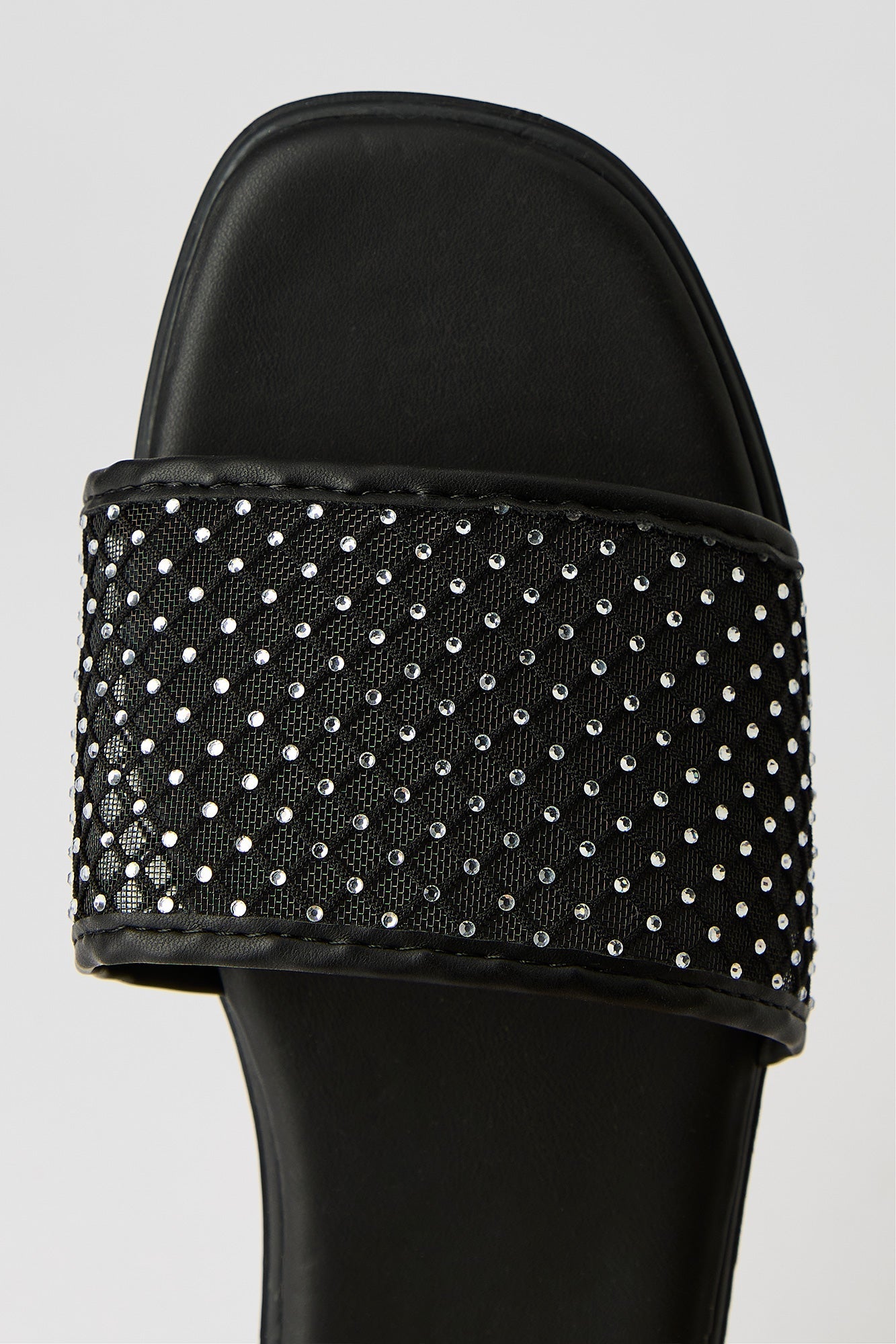 Rhinestone Mesh Band Sandal