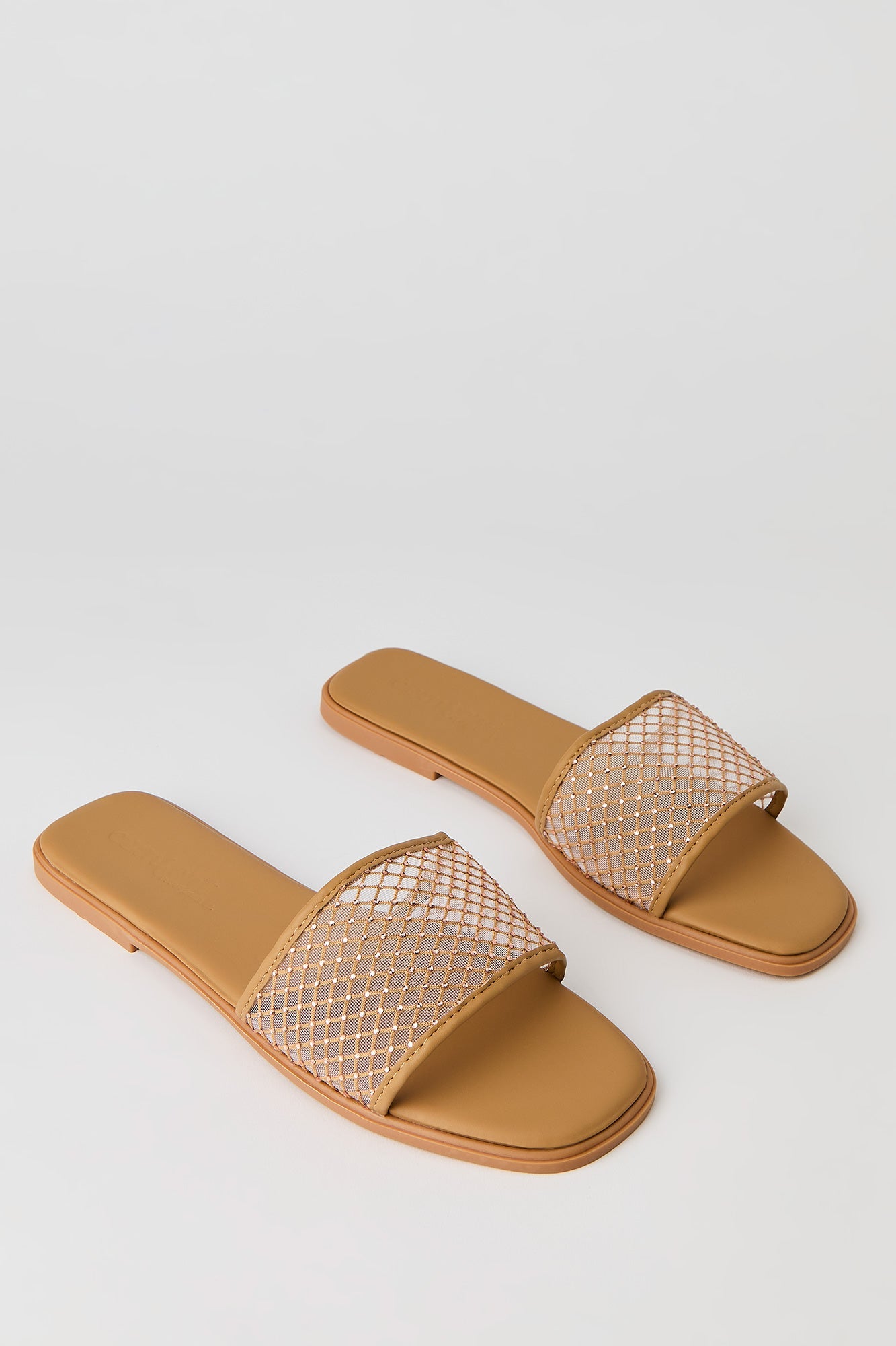 Rhinestone Mesh Band Sandal