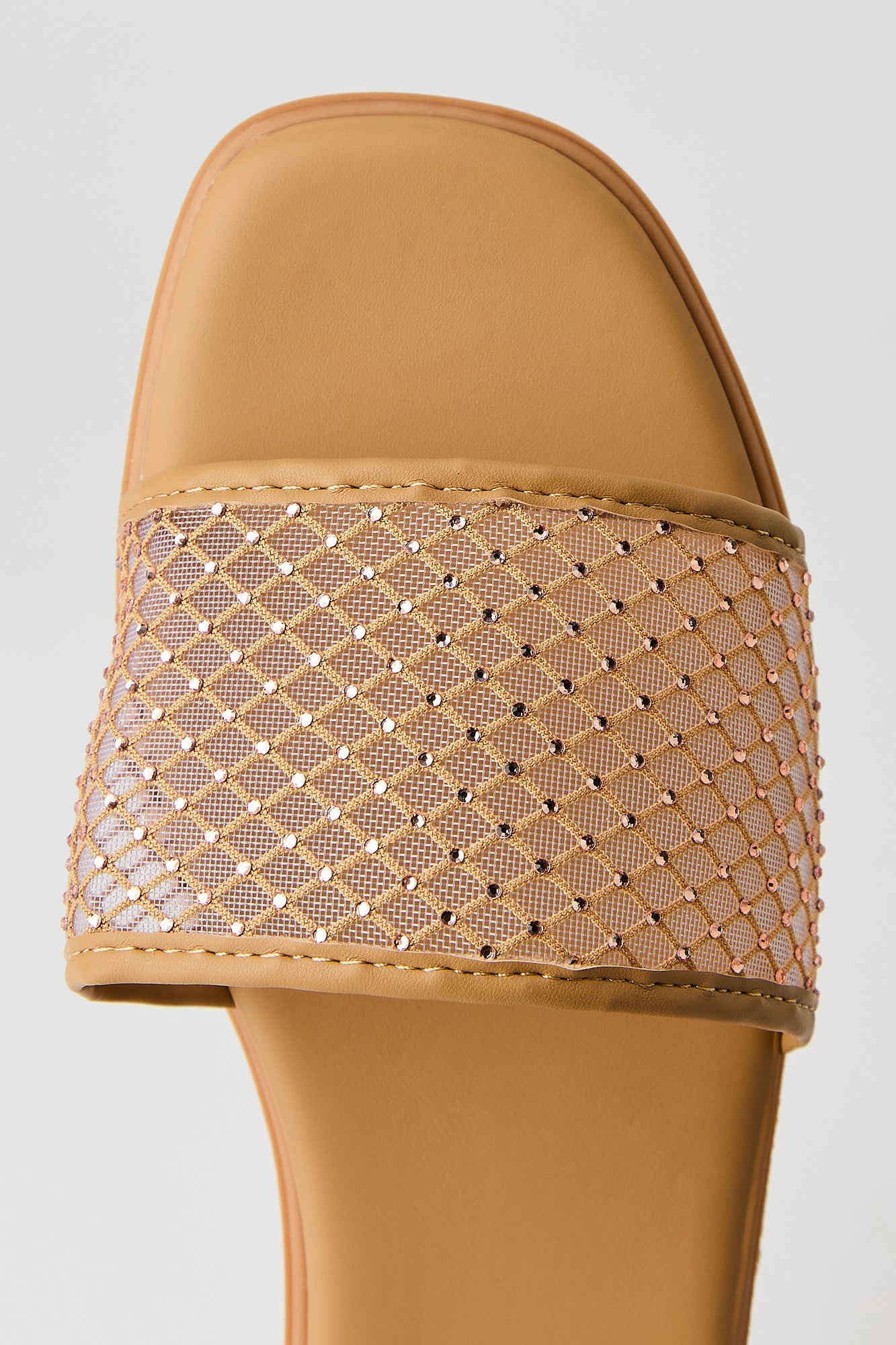 Rhinestone Mesh Band Sandal