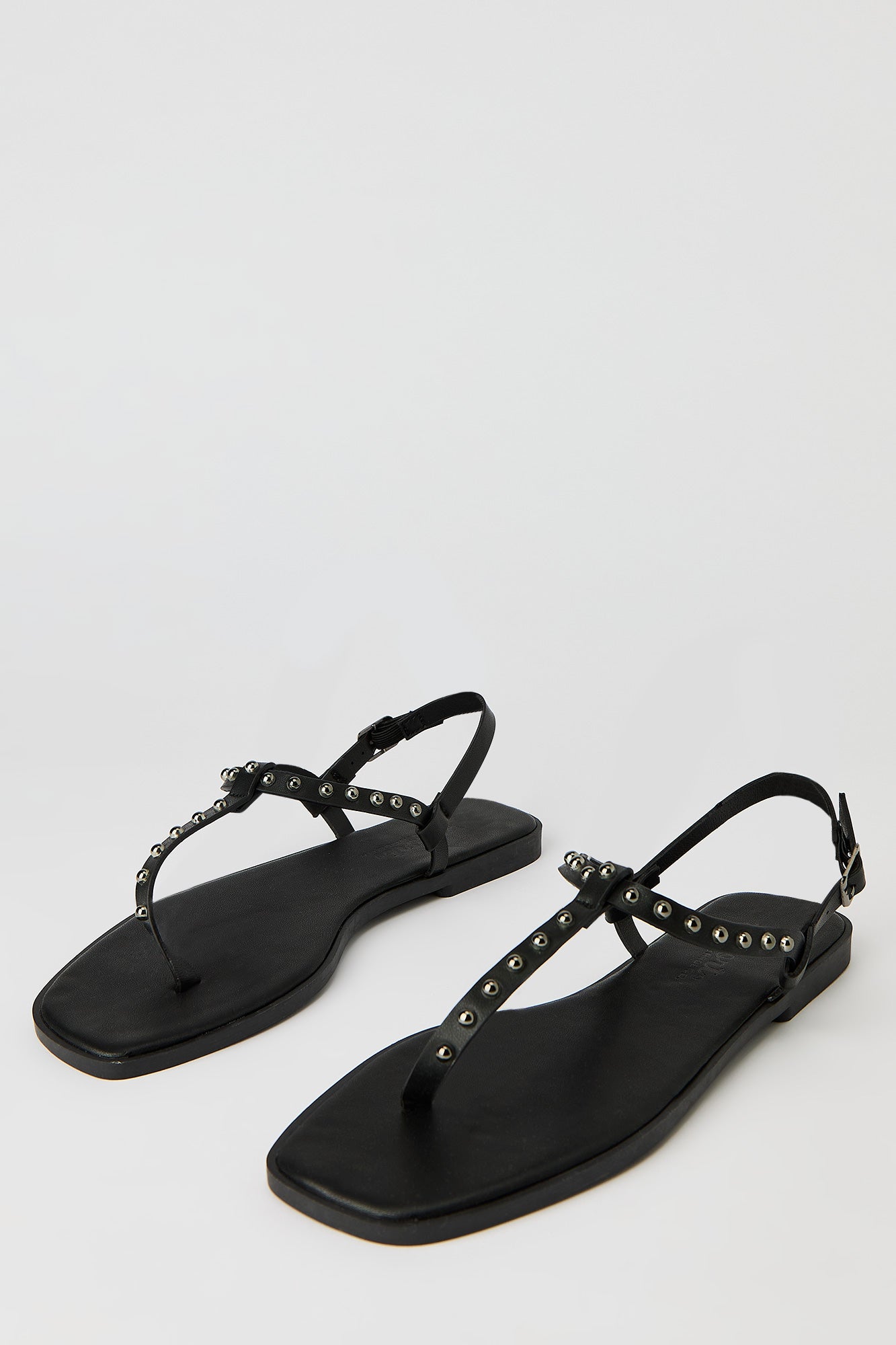Faux Leather Studded Strap Sandal