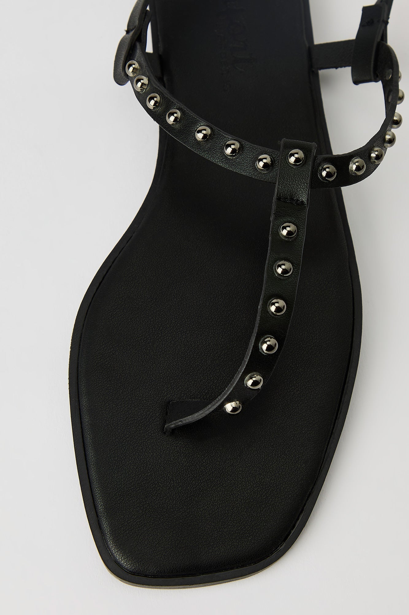 Faux Leather Studded Strap Sandal