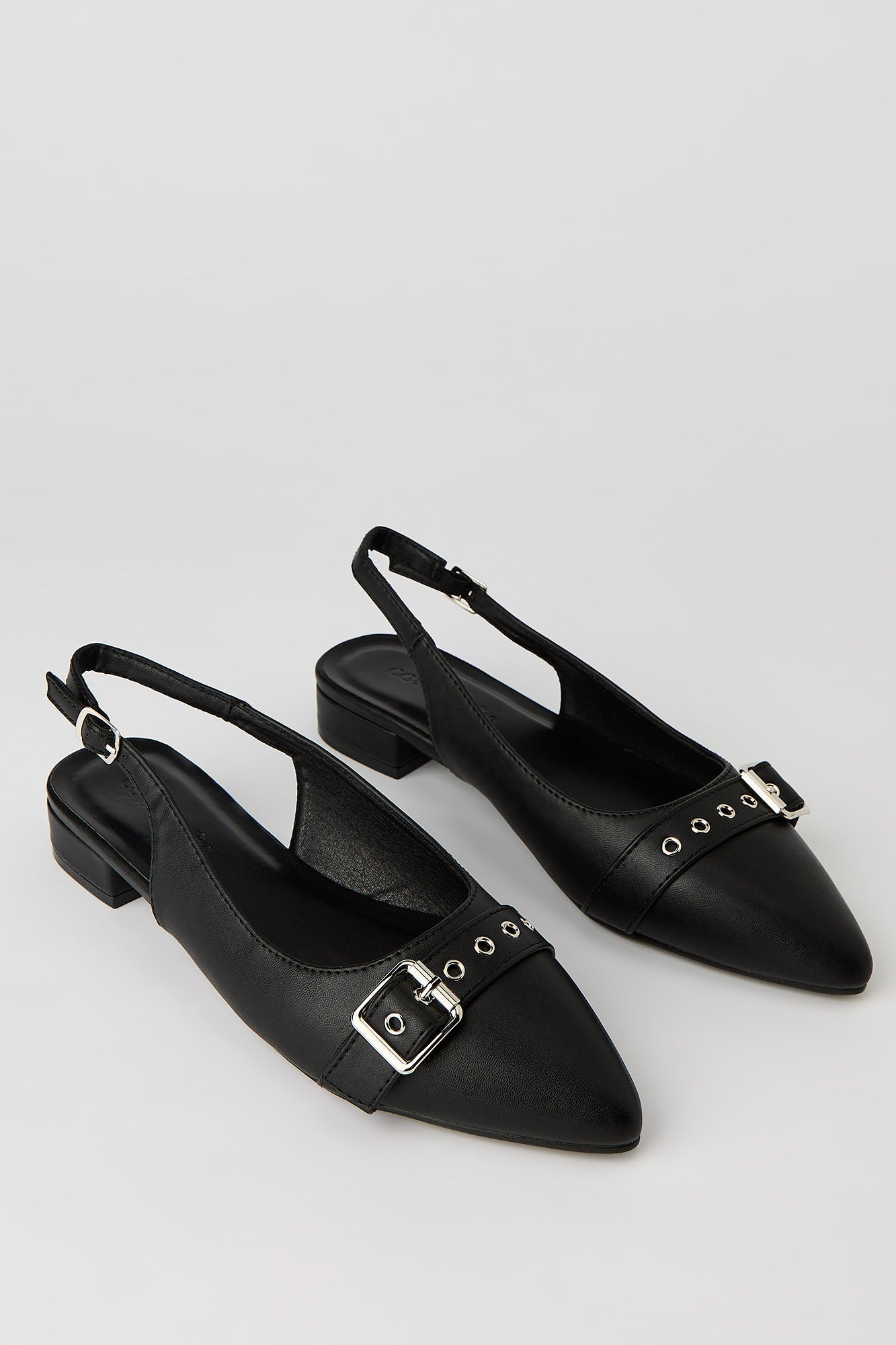 Faux Leather Mid Heel Sandal