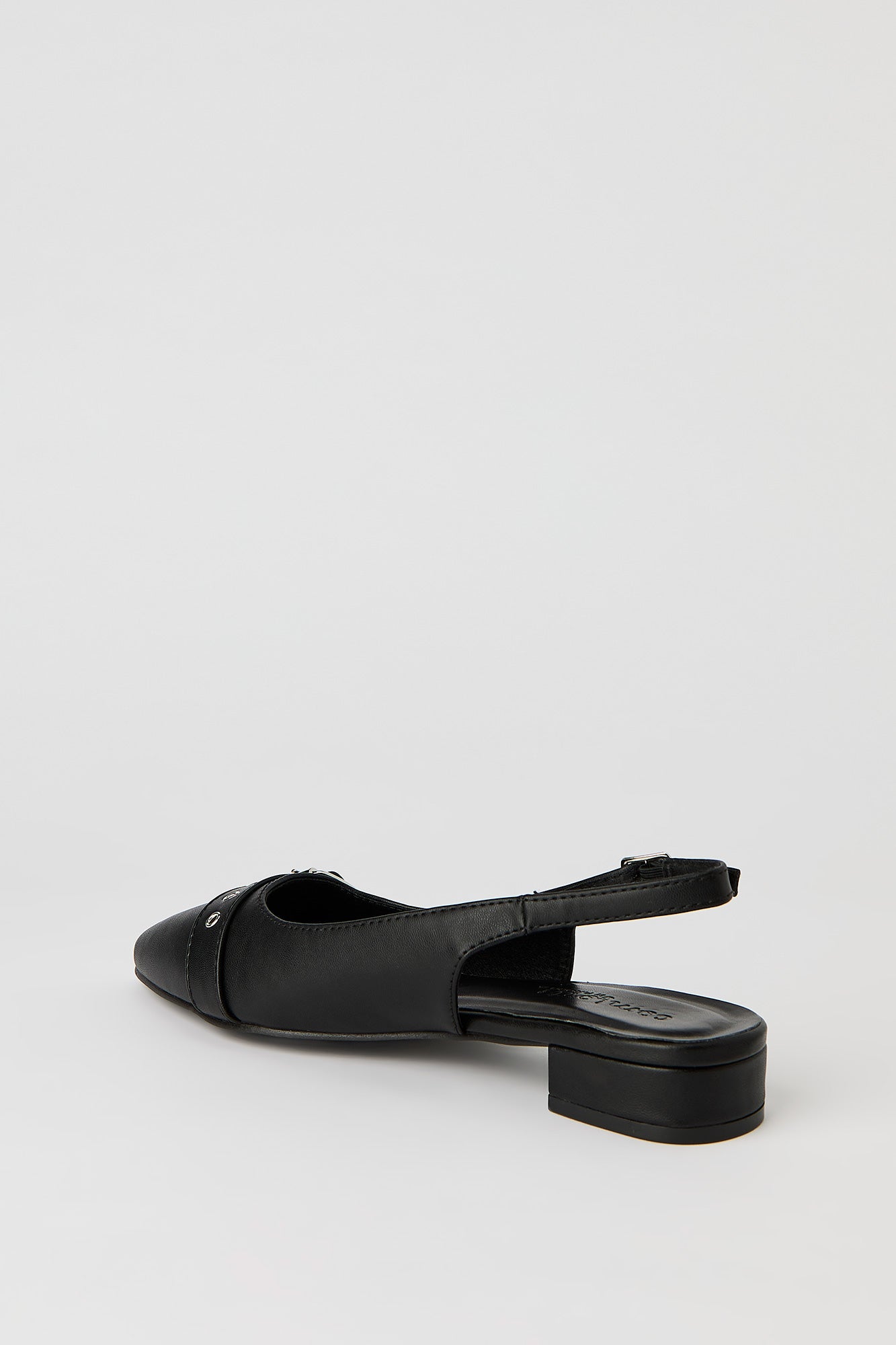 Faux Leather Mid Heel Sandal