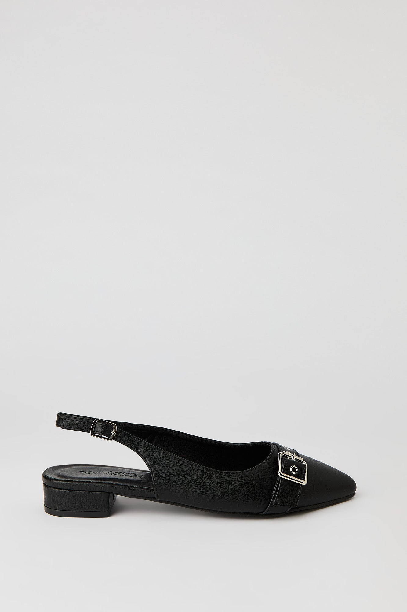Faux Leather Mid Heel Sandal