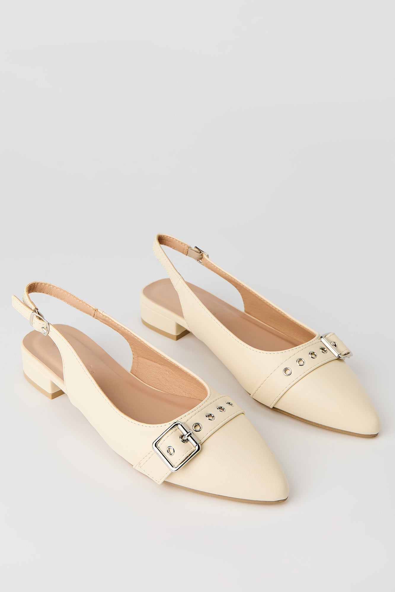 Faux Leather Mid Heel Sandal