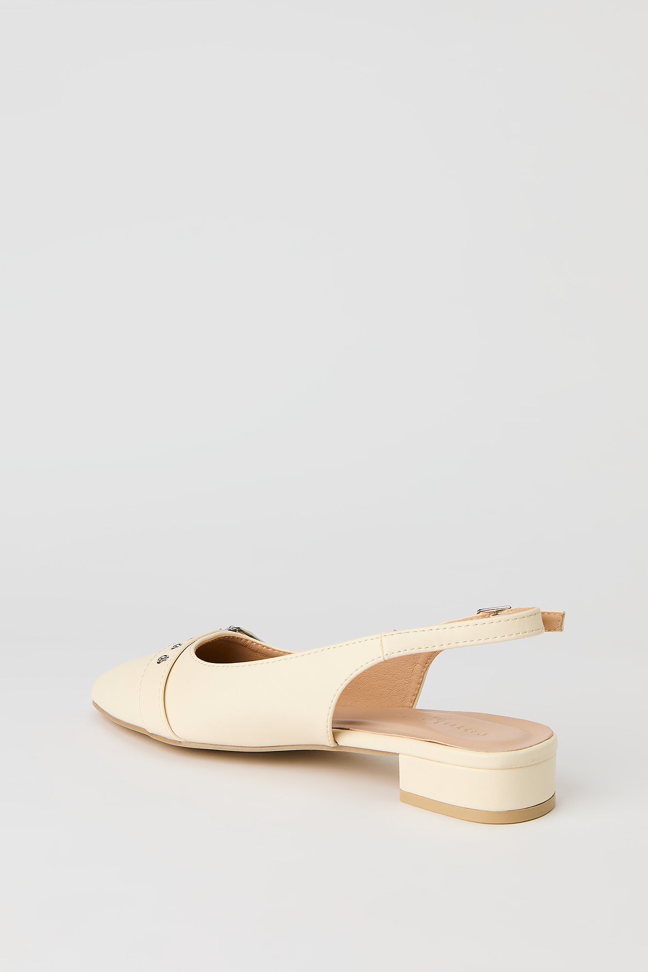 Faux Leather Mid Heel Sandal