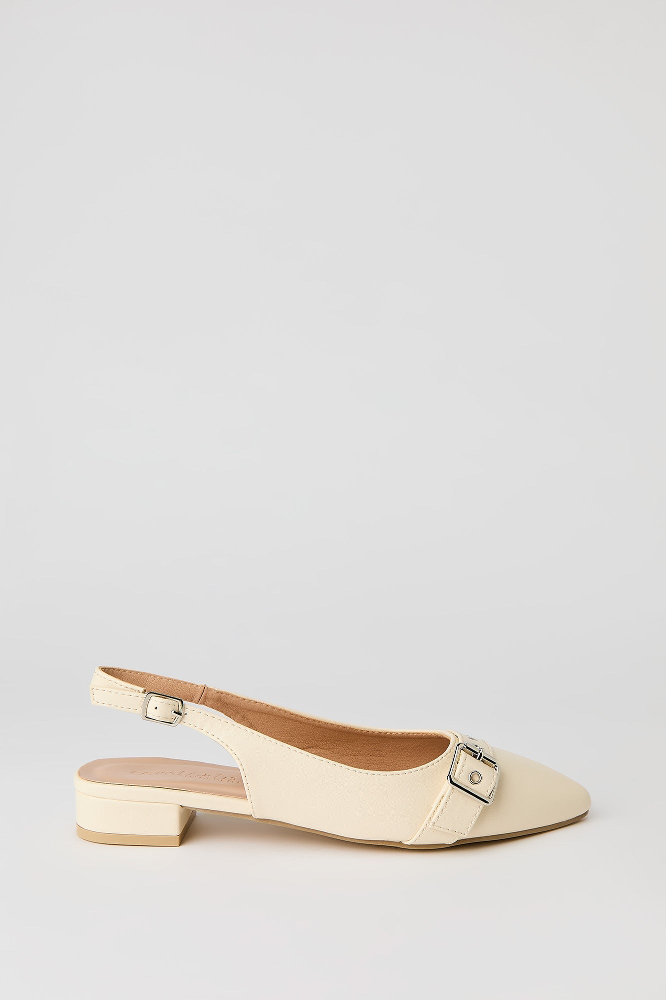 Faux Leather Mid Heel Sandal