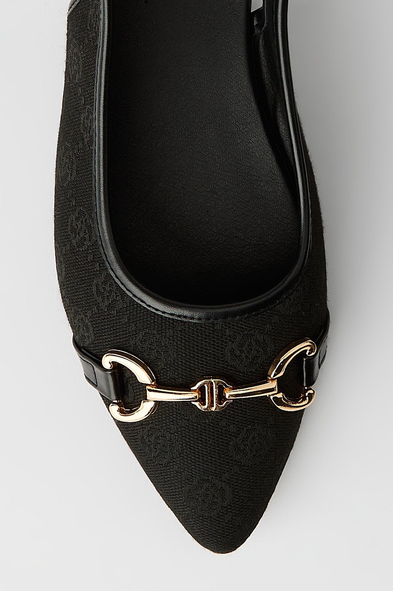 Patterned Snaffle Slingback Flats