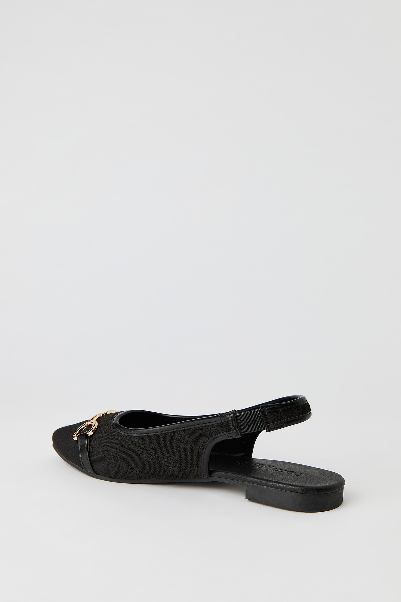 Patterned Snaffle Slingback Flats