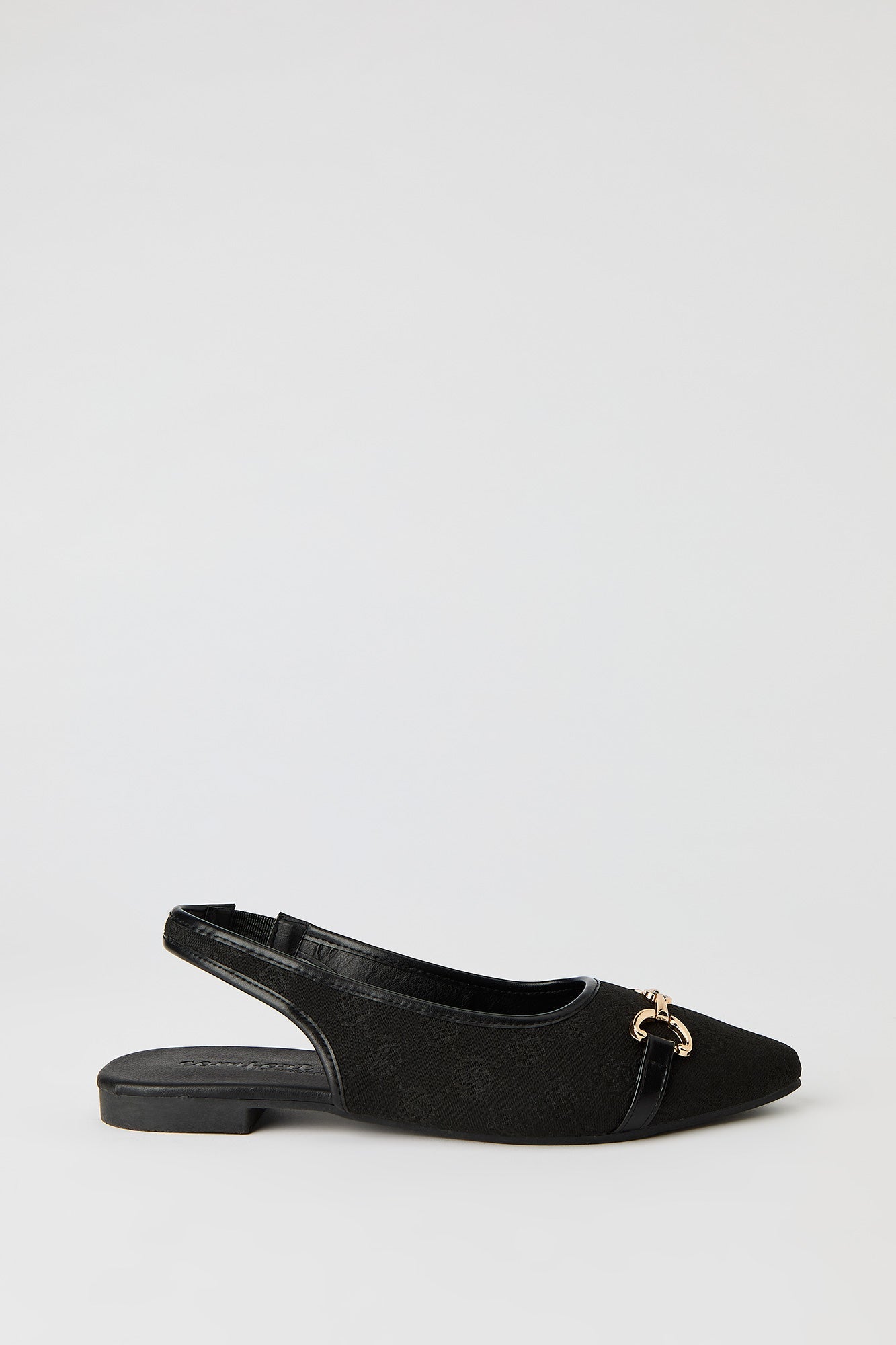 Patterned Snaffle Slingback Flats