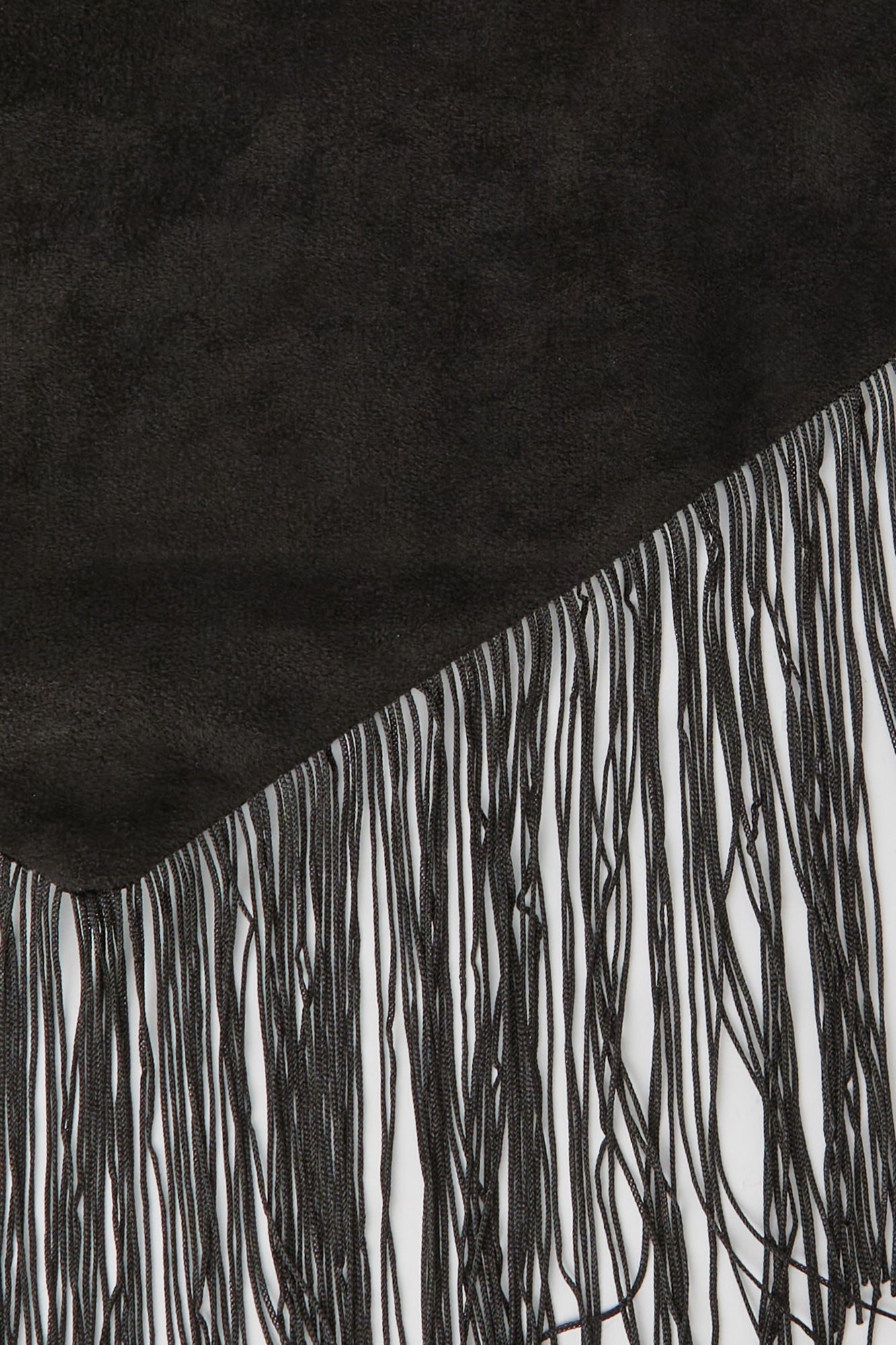 Faux Suede Triangle Fringe Scarf