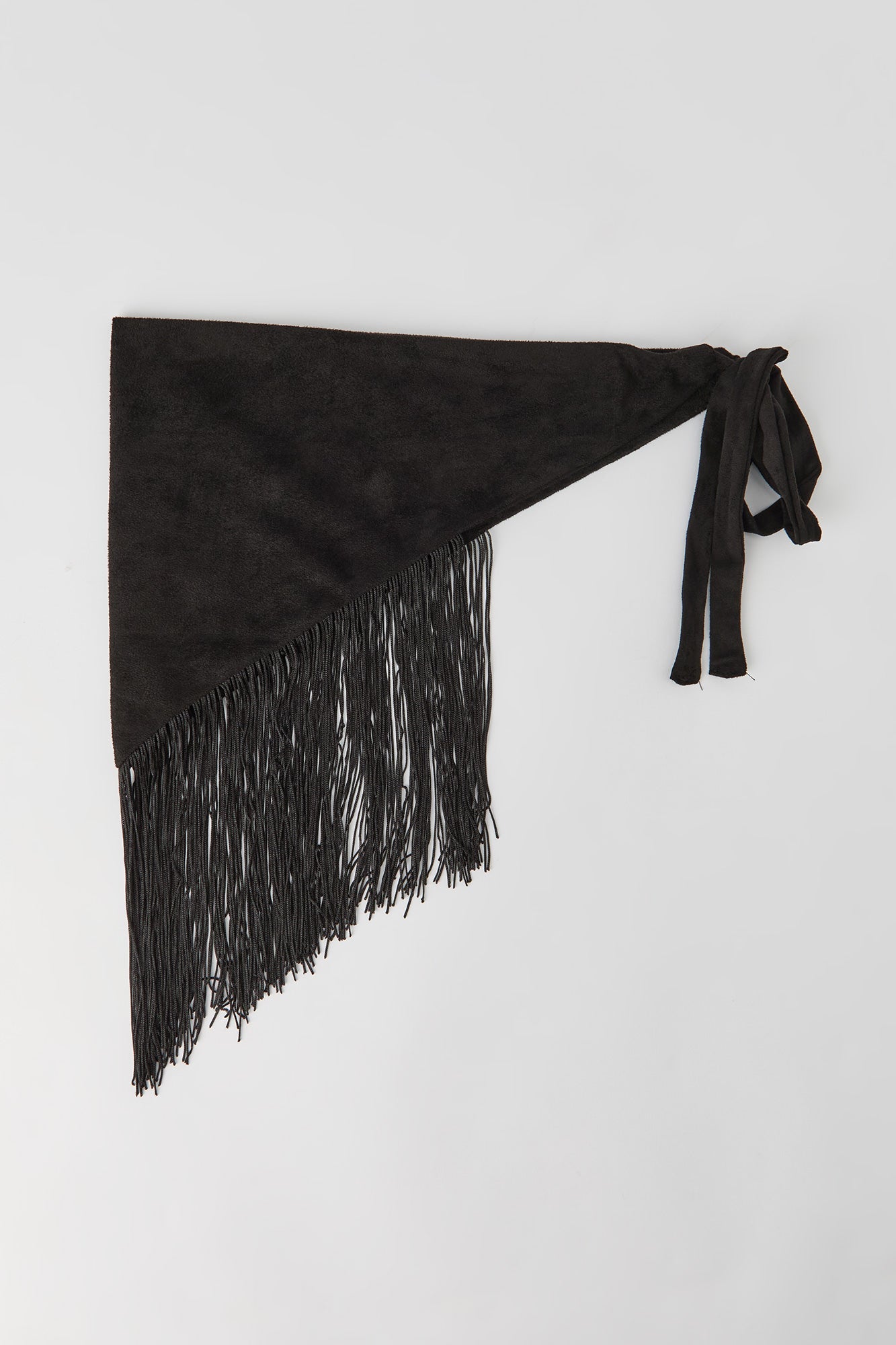Faux Suede Triangle Fringe Scarf