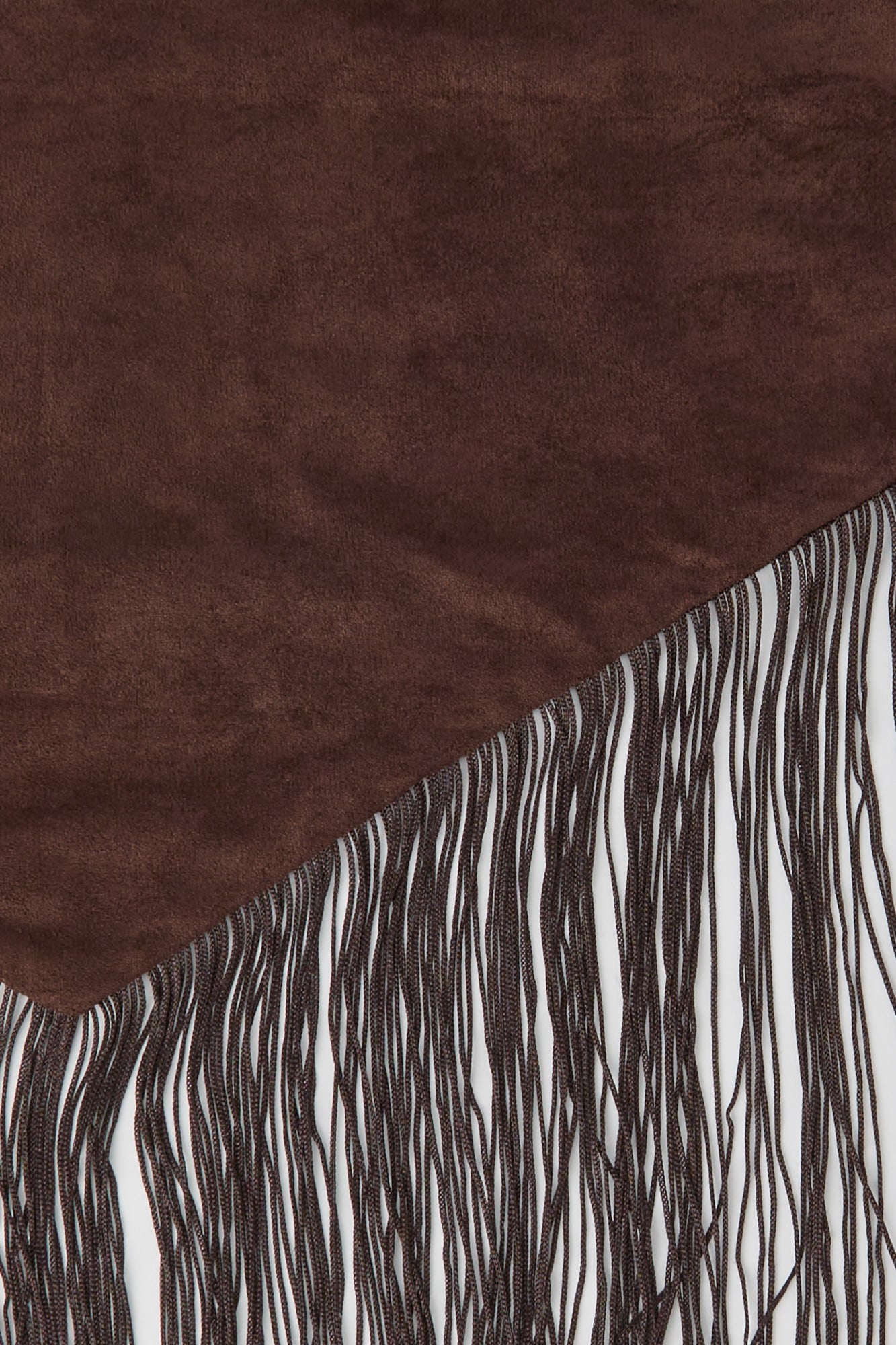 Faux Suede Triangle Fringe Scarf