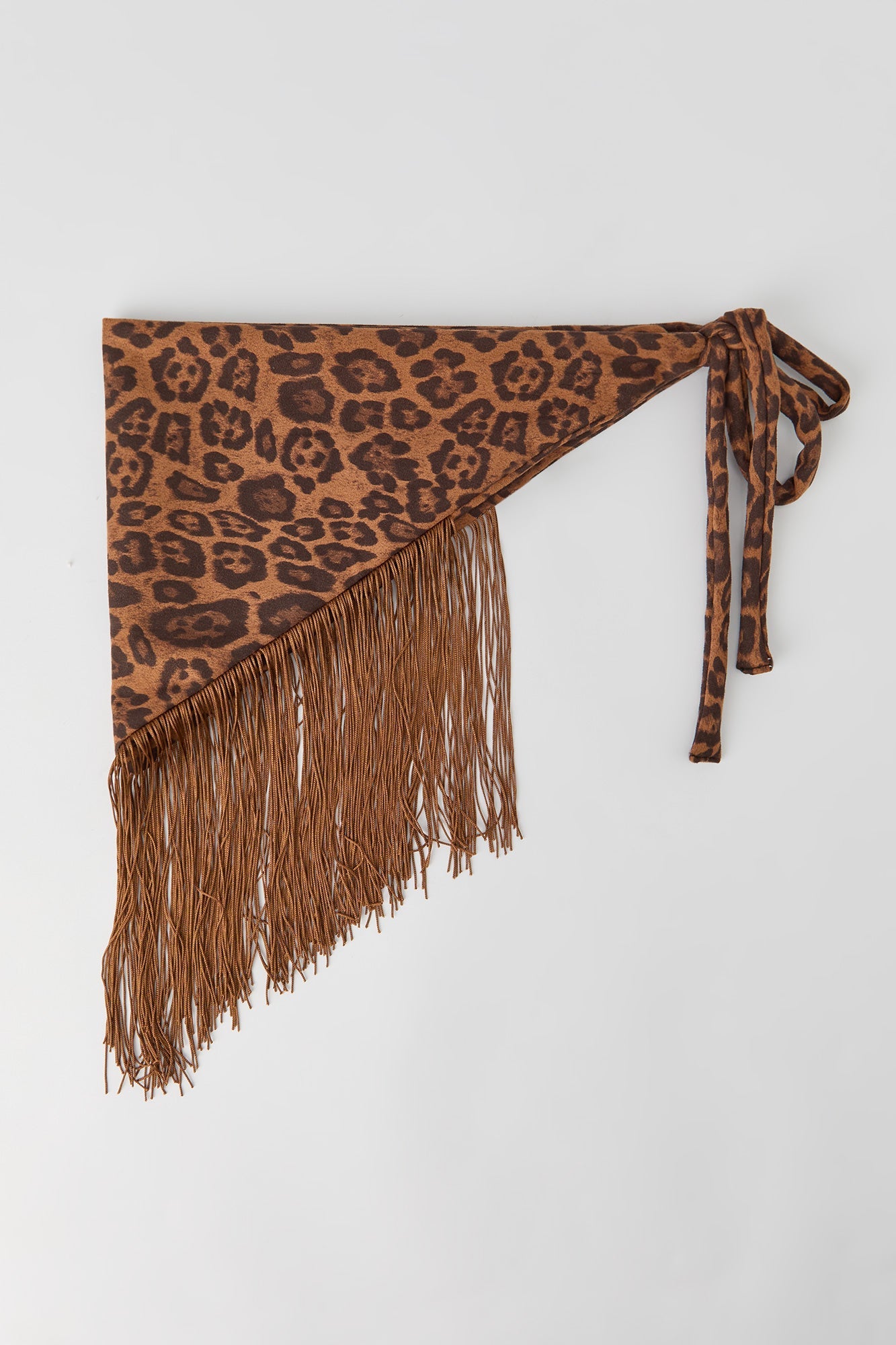 Faux Suede Triangle Fringe Scarf