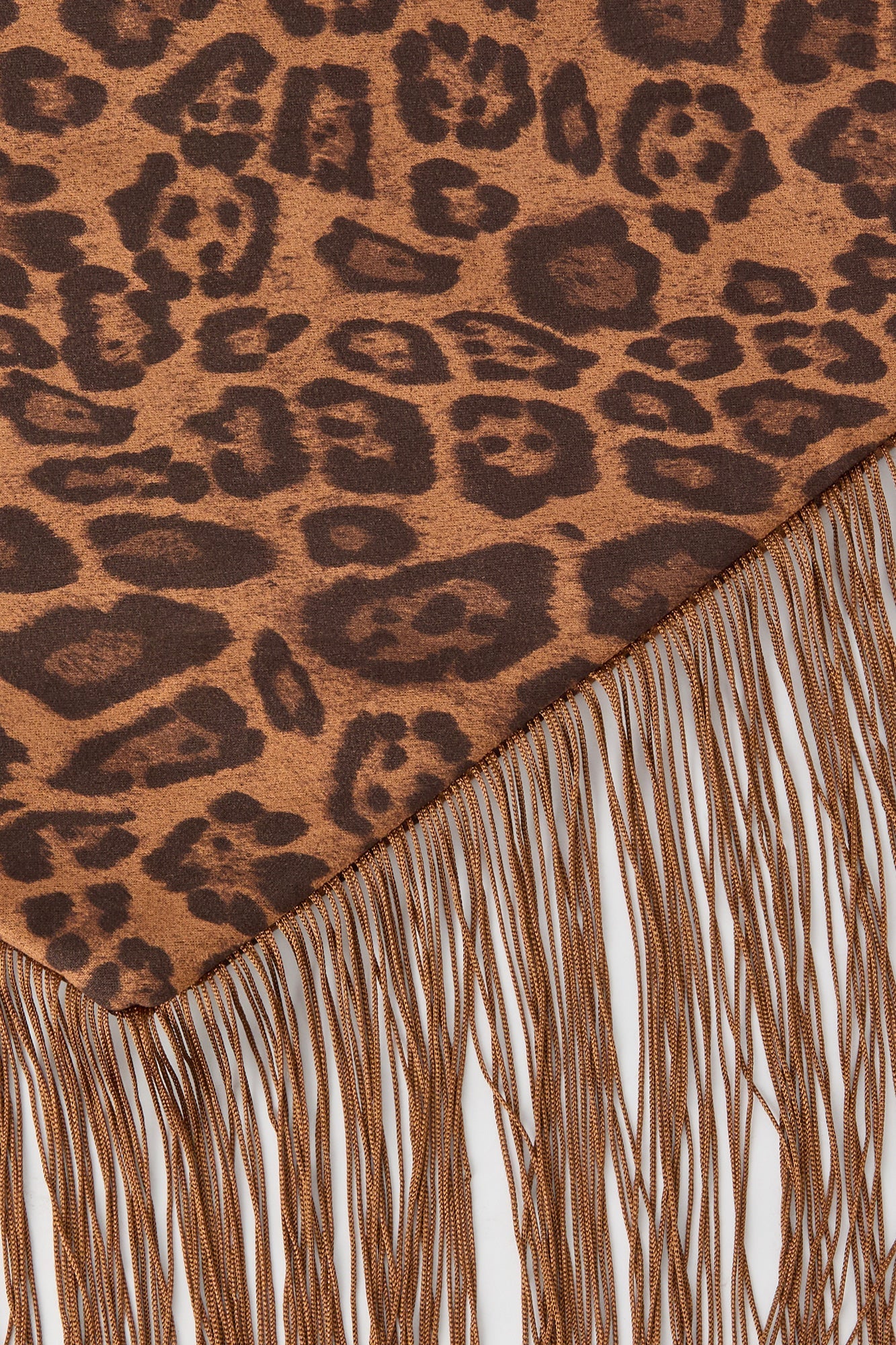 Faux Suede Triangle Fringe Scarf