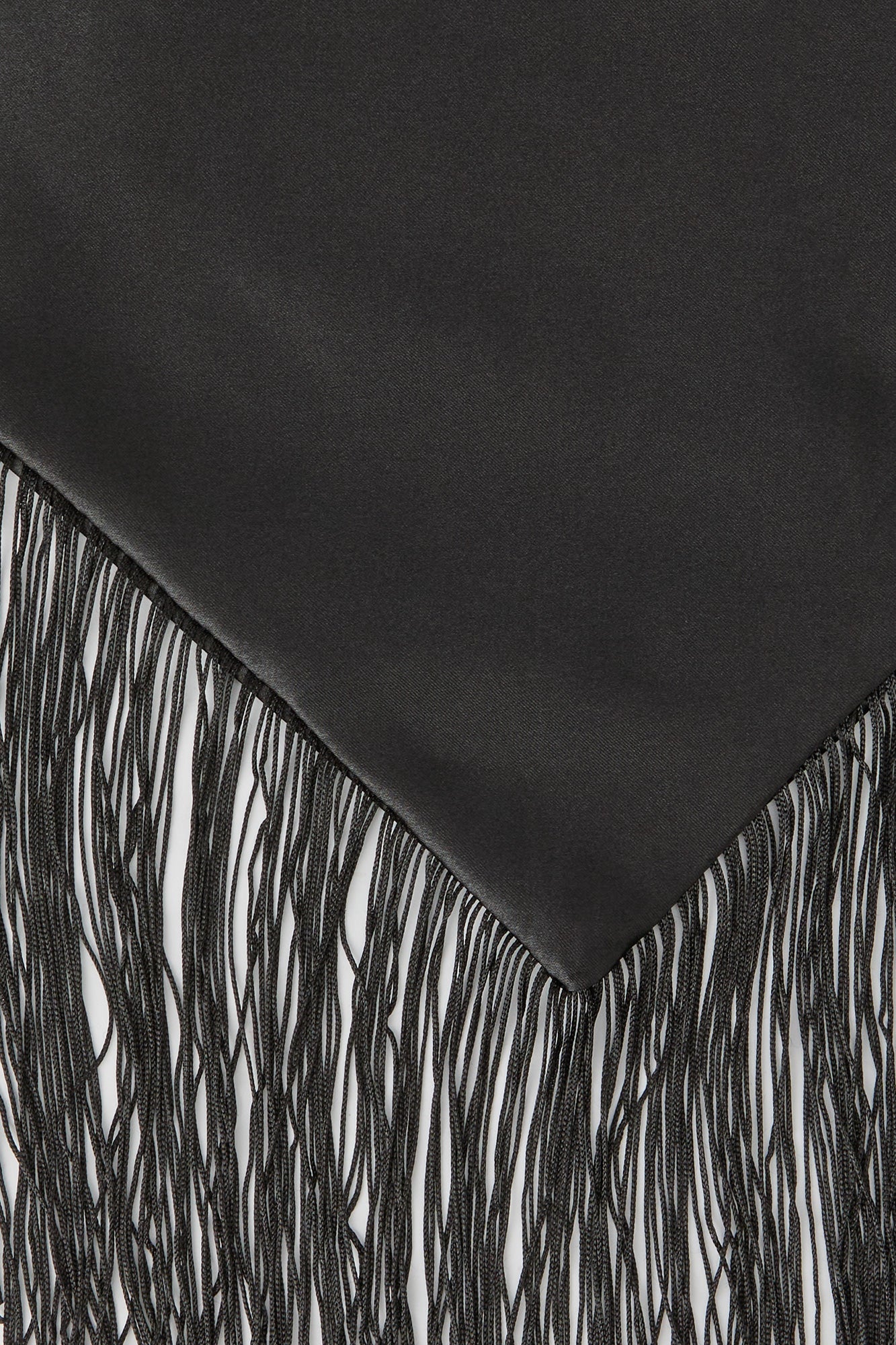 Satin Triangle Fringe Scarf