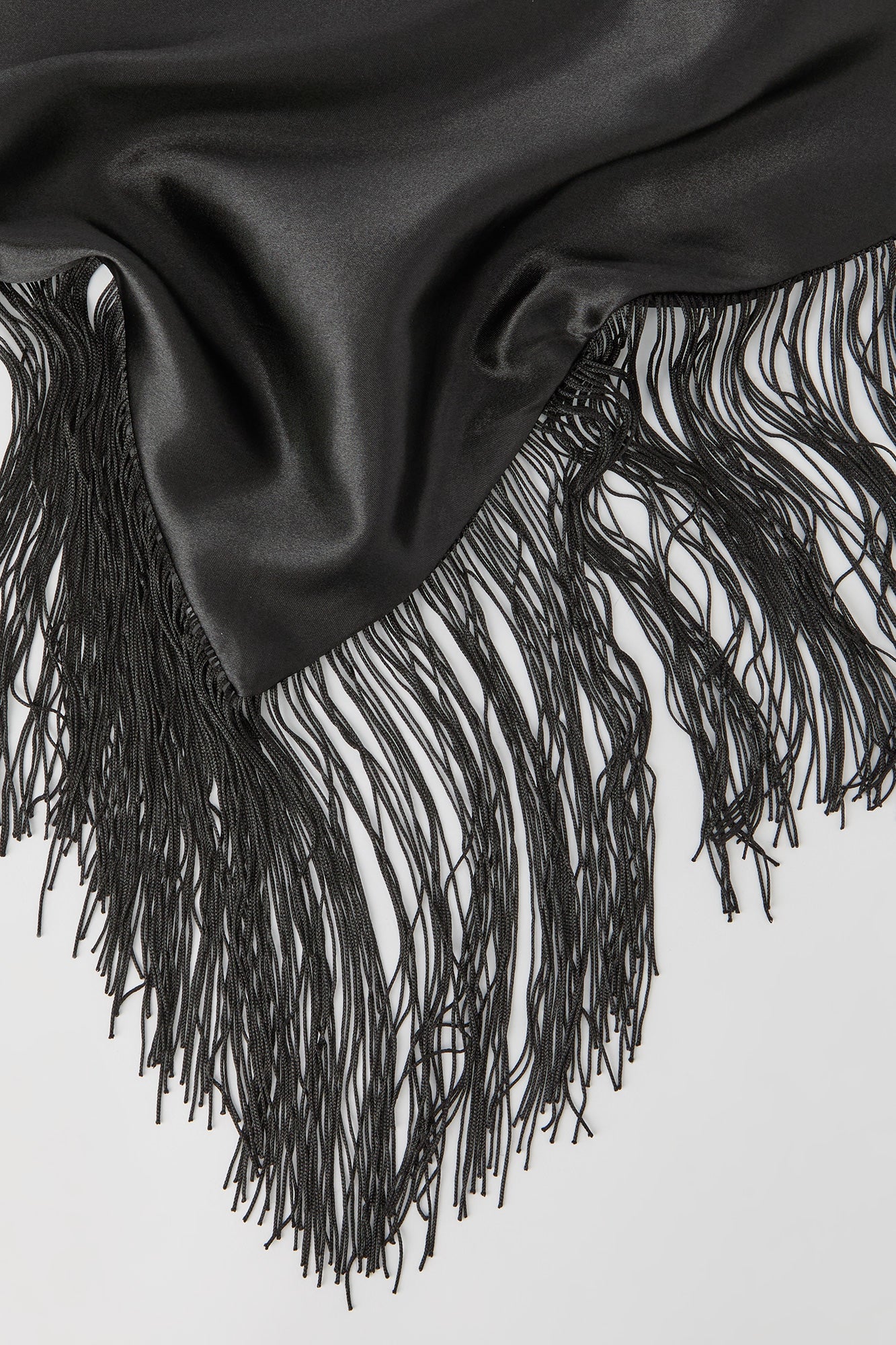 Satin Triangle Fringe Scarf