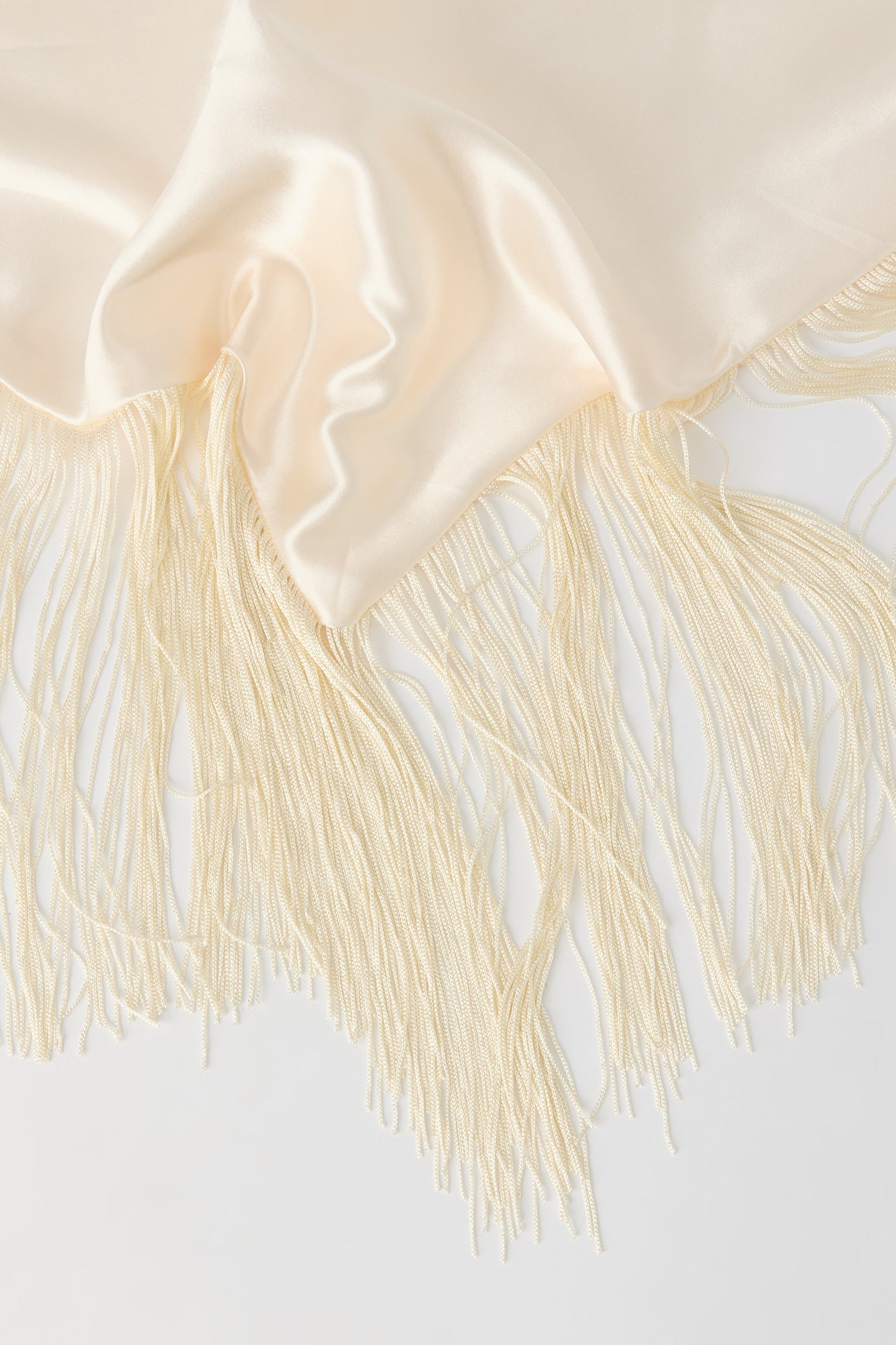 Satin Triangle Fringe Scarf