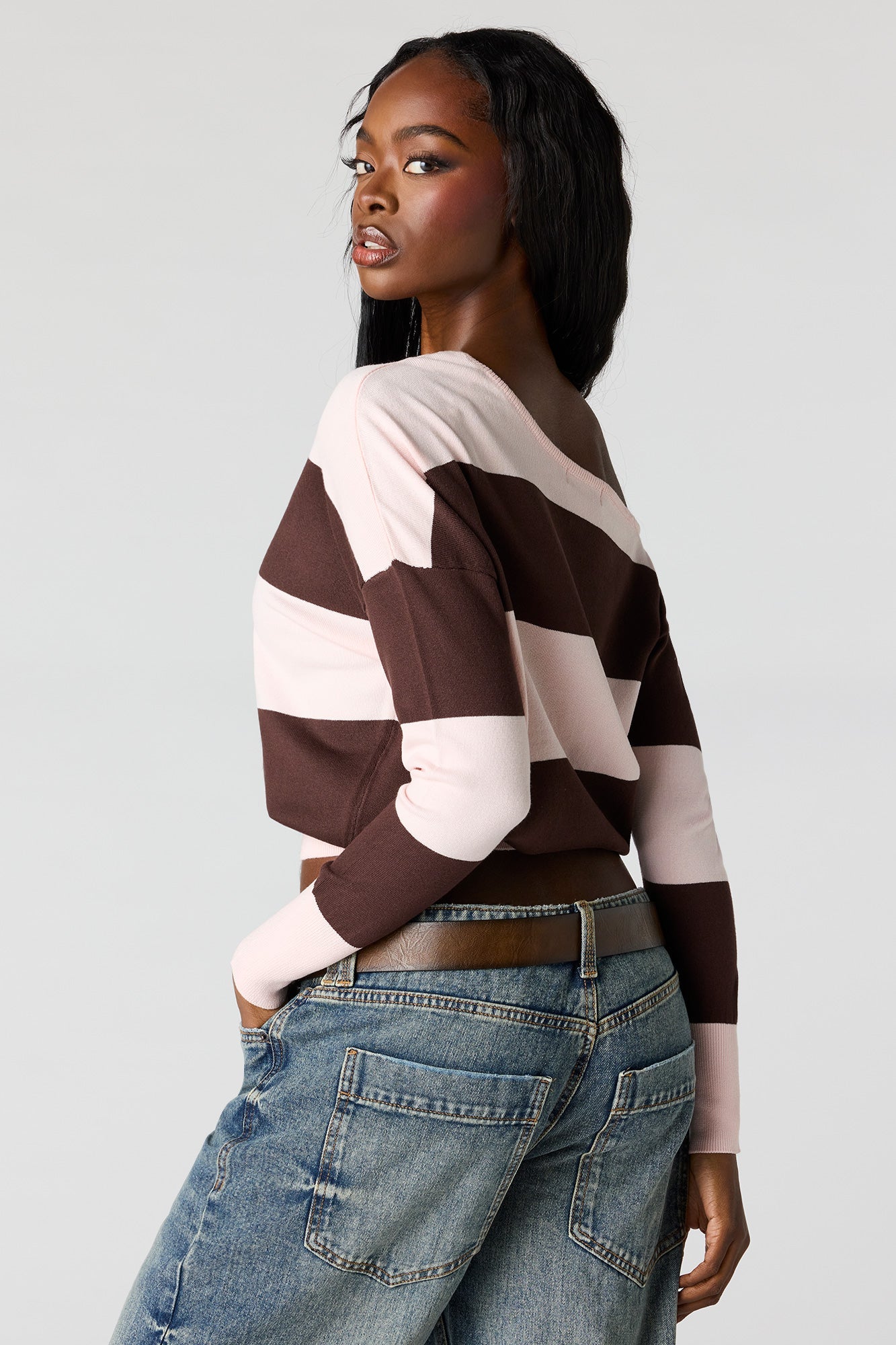 Striped Off-Shoulder Sweater