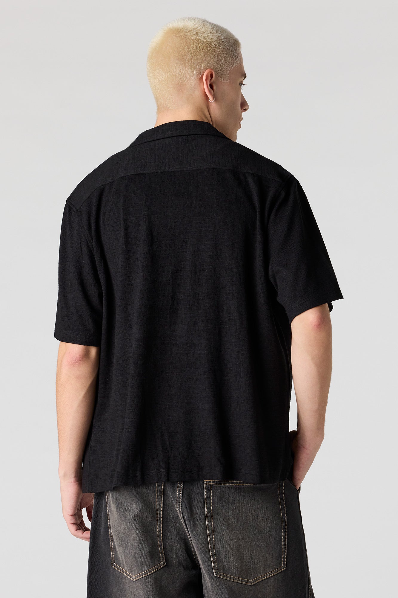 Textured Button-Up Top