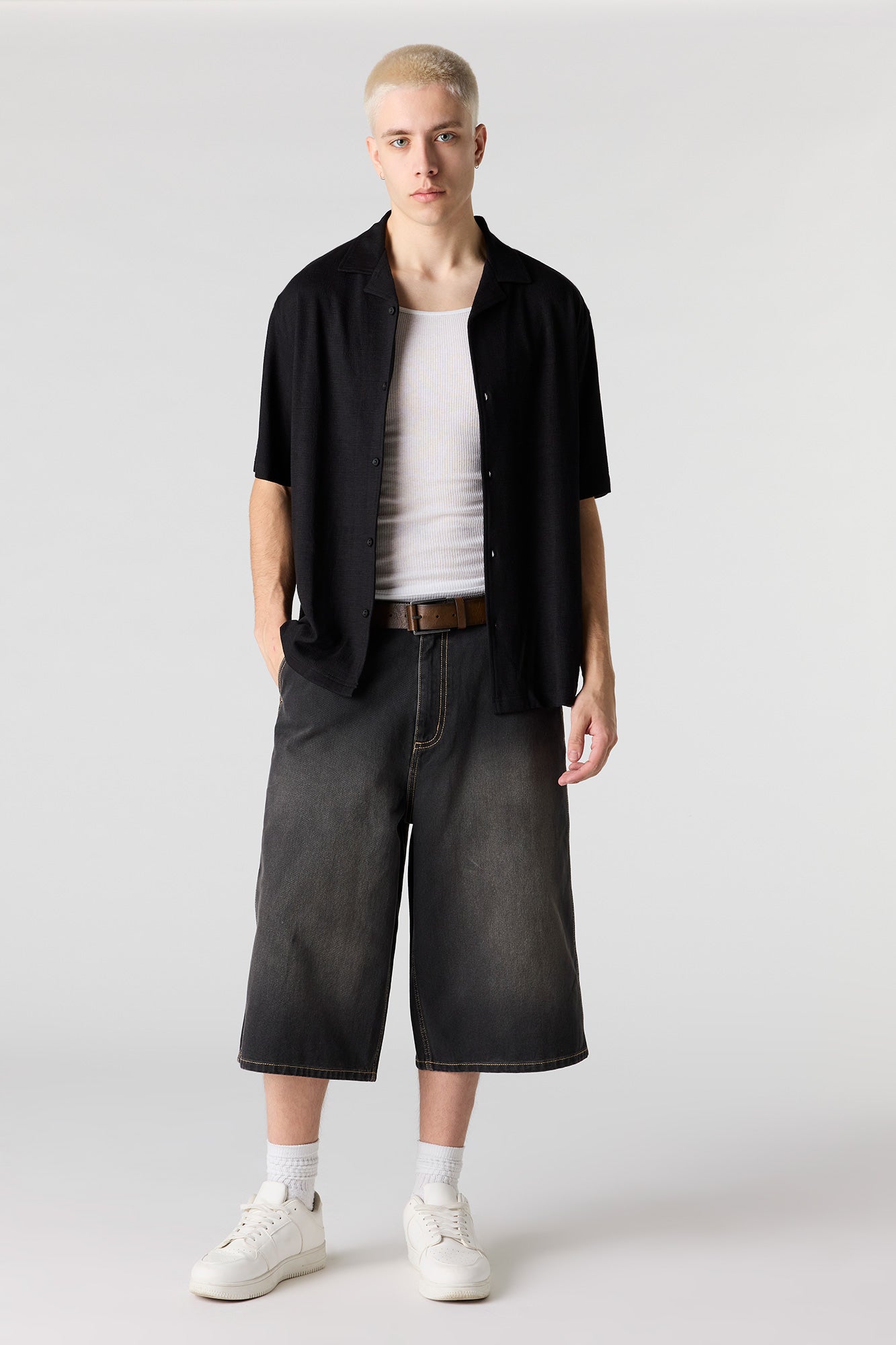 Textured Button-Up Top