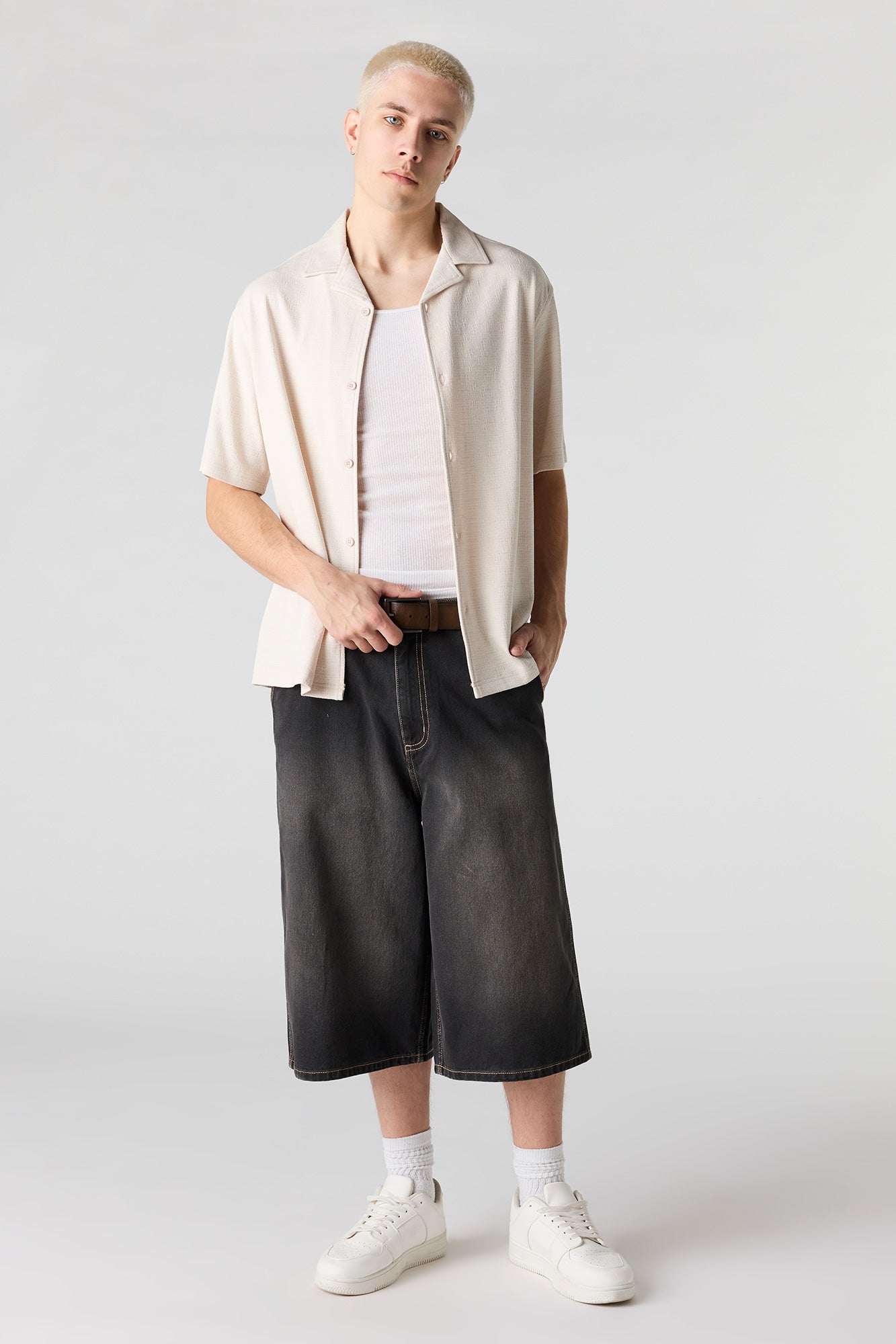 Textured Button-Up Top
