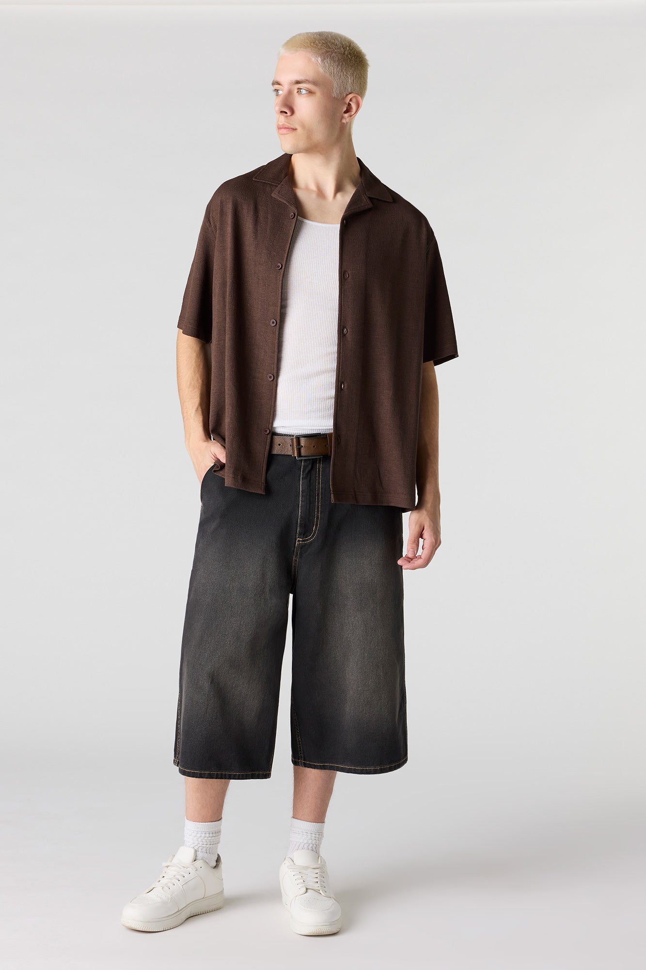 Textured Button-Up Top
