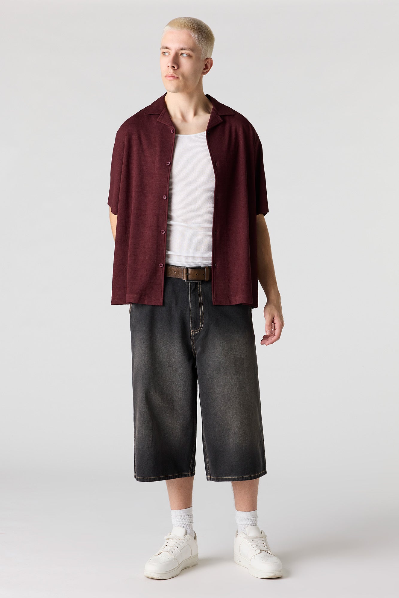 Textured Button-Up Top