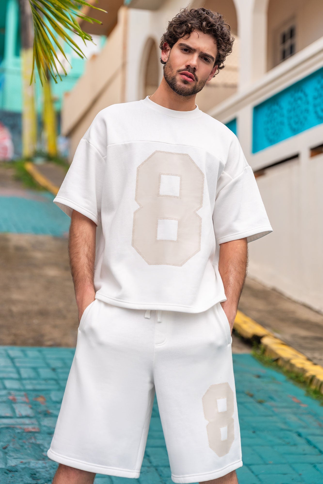 Number Graphic Boxy Fleece T-Shirt