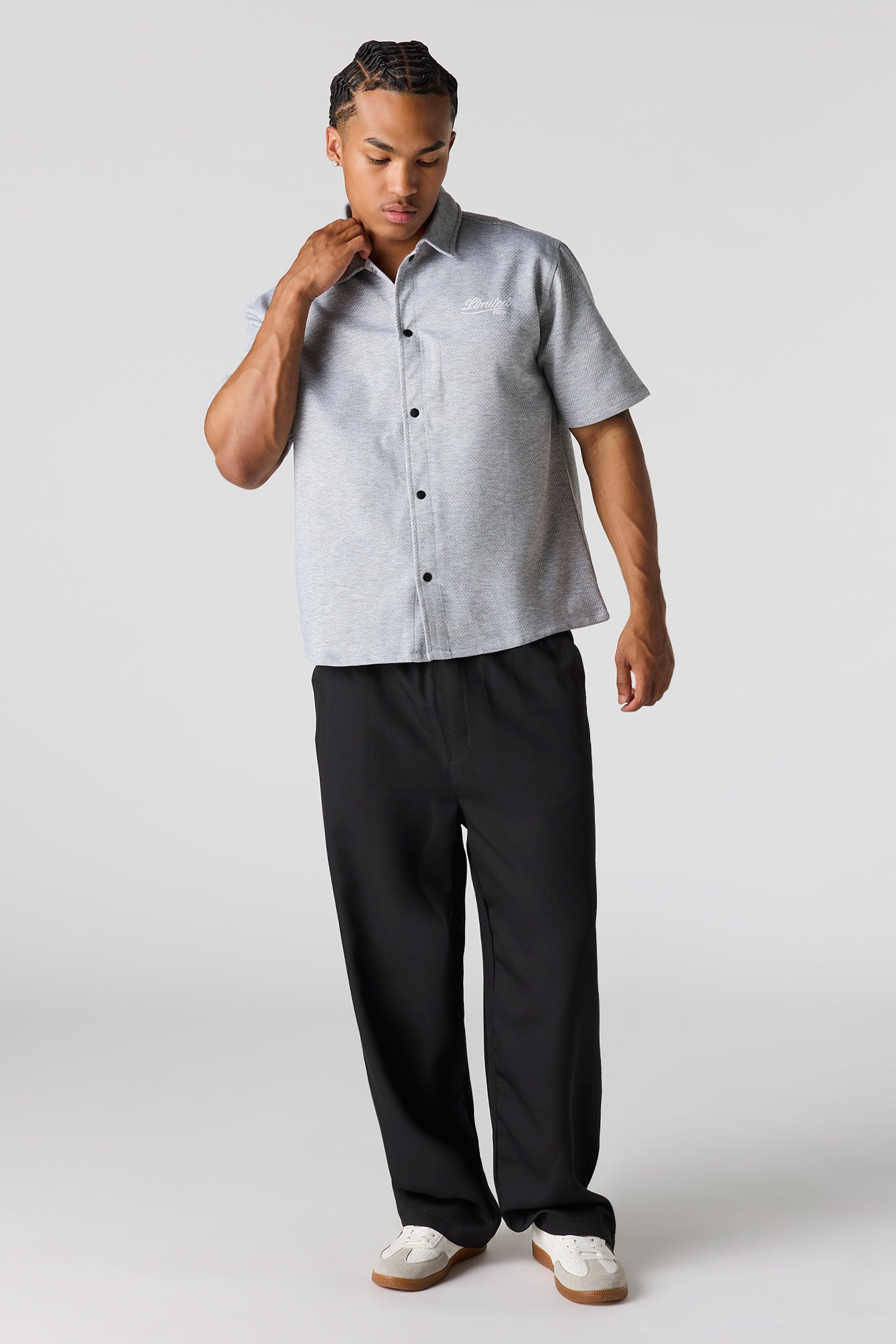 Textured Button-Up Top