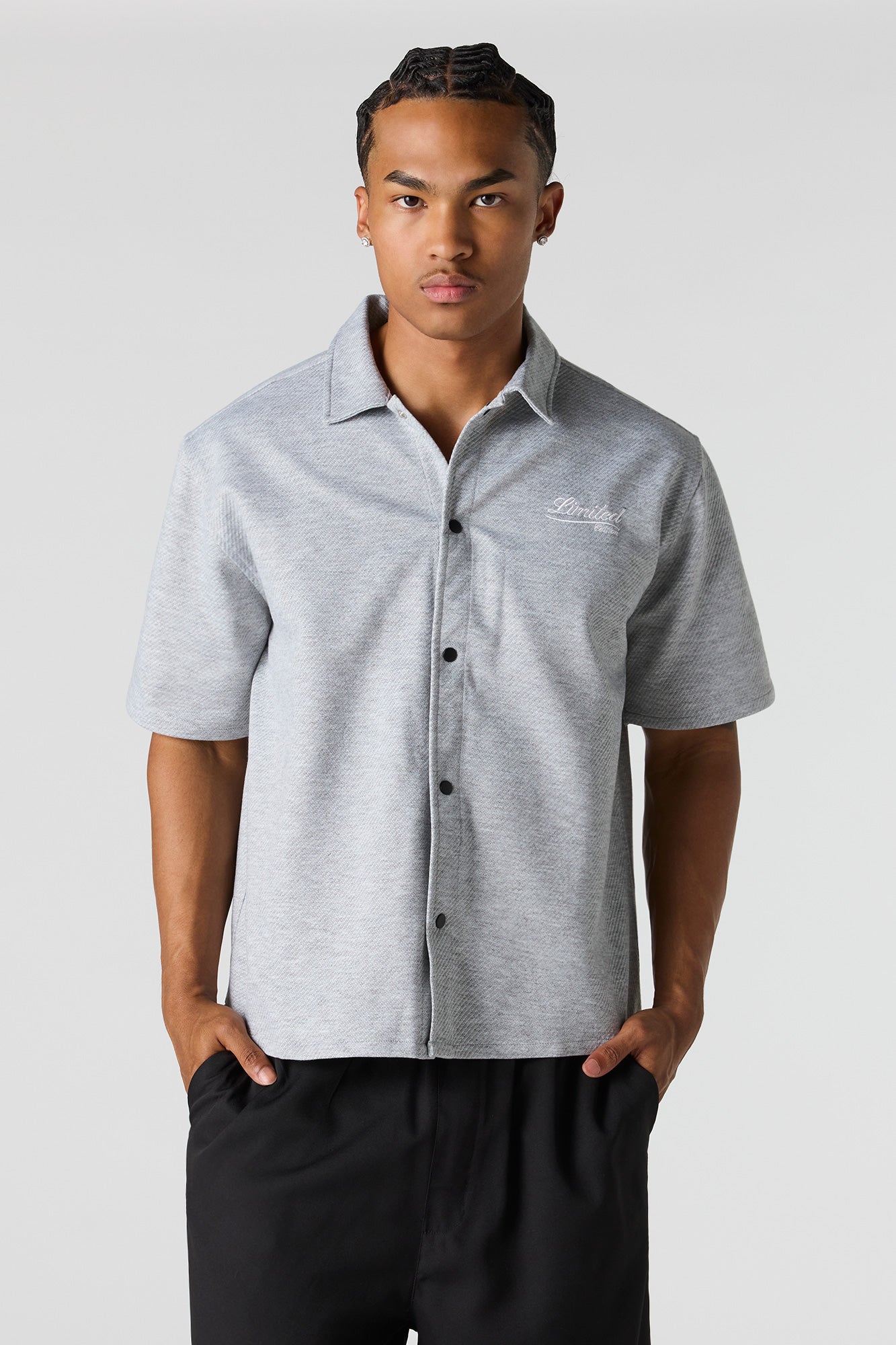 Textured Button-Up Top