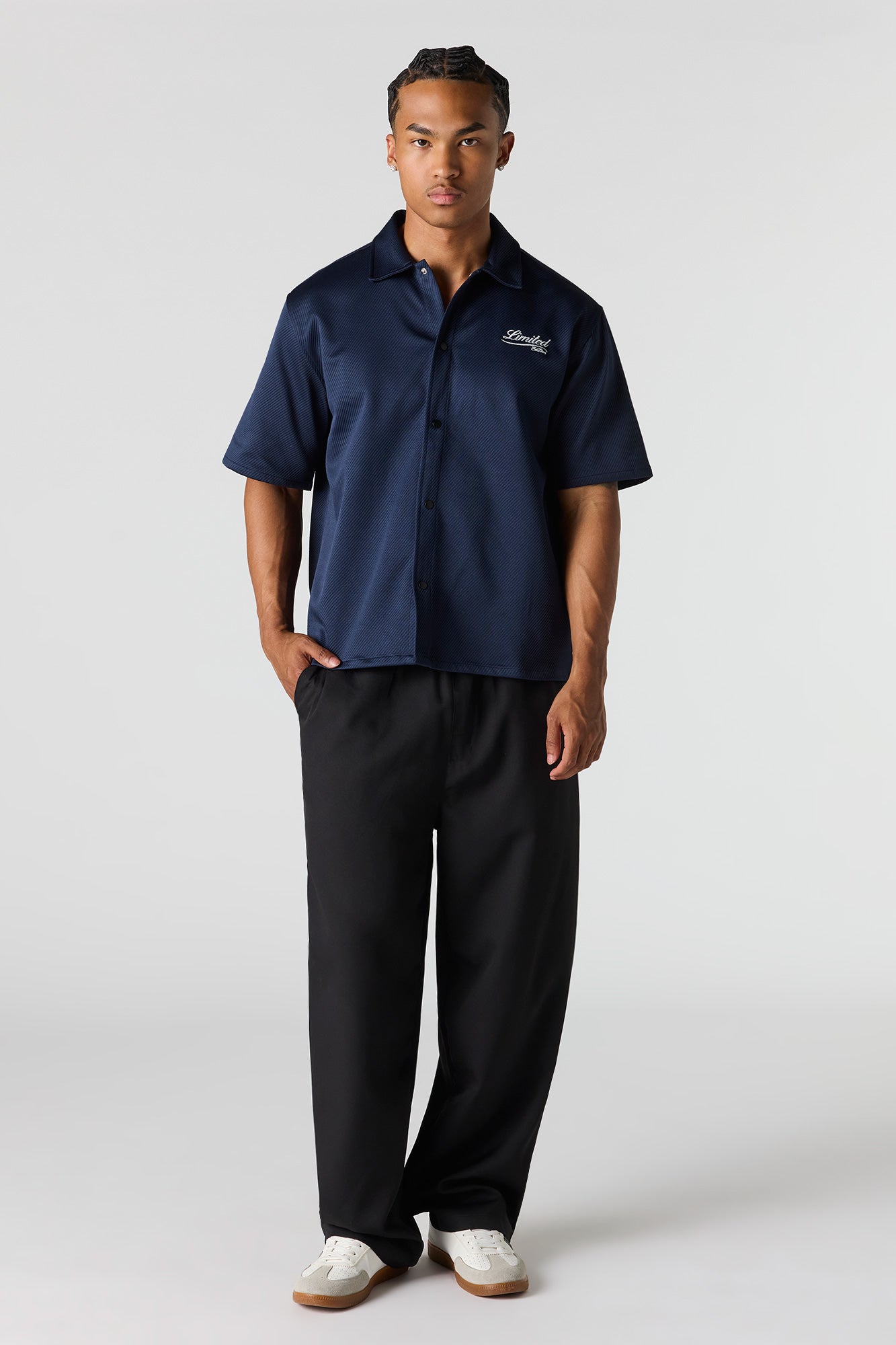 Textured Button-Up Top