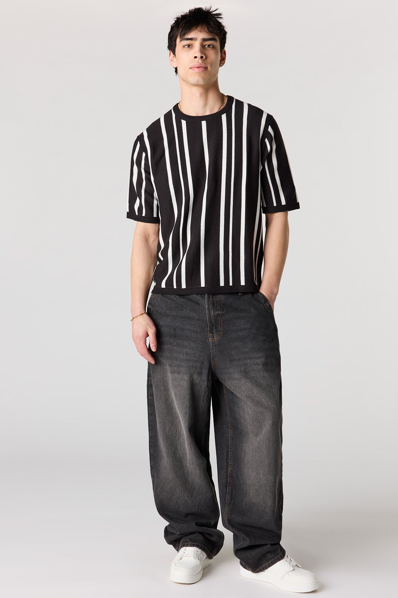 Striped Knit T-Shirt