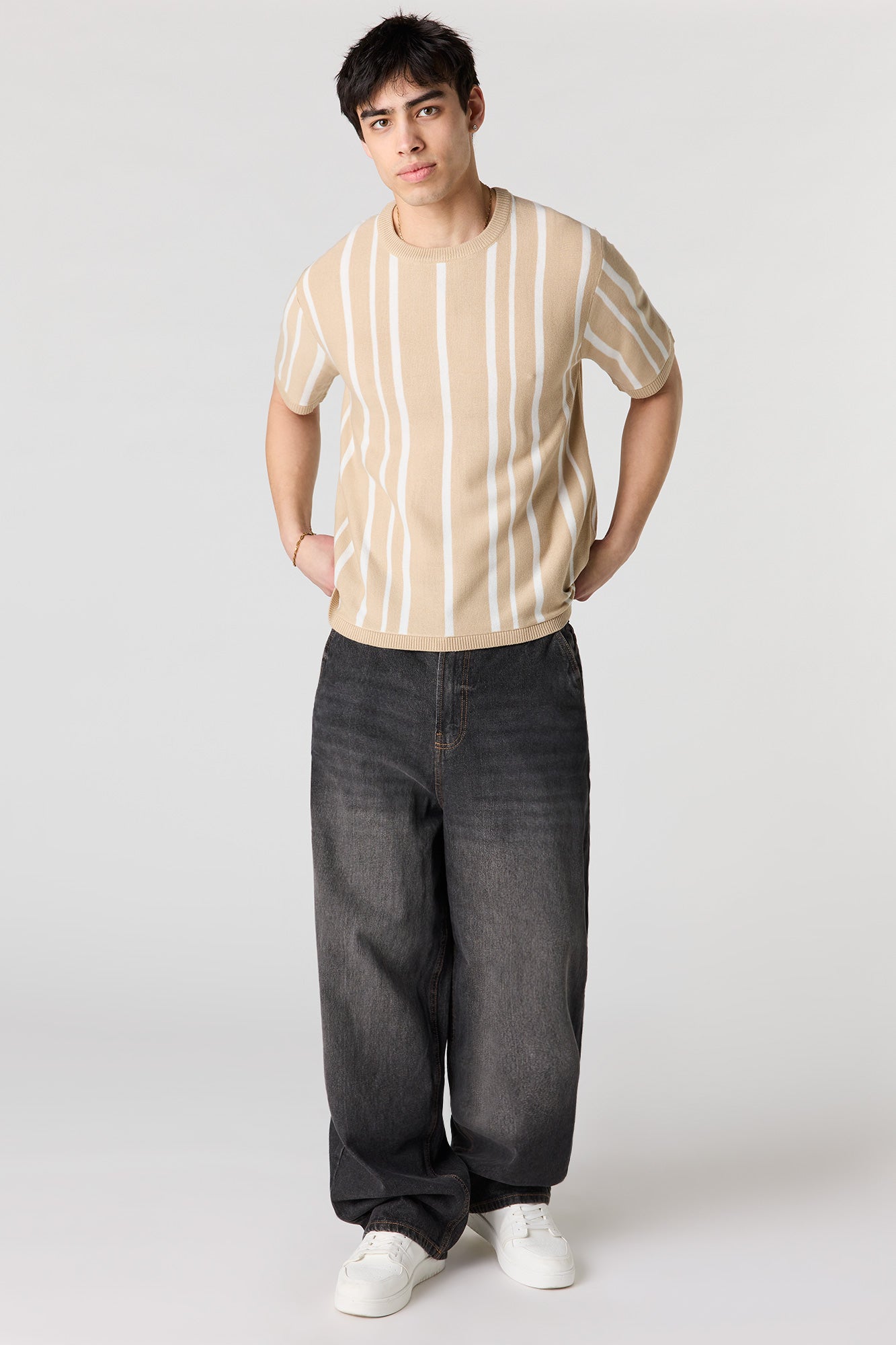Striped Knit T-Shirt