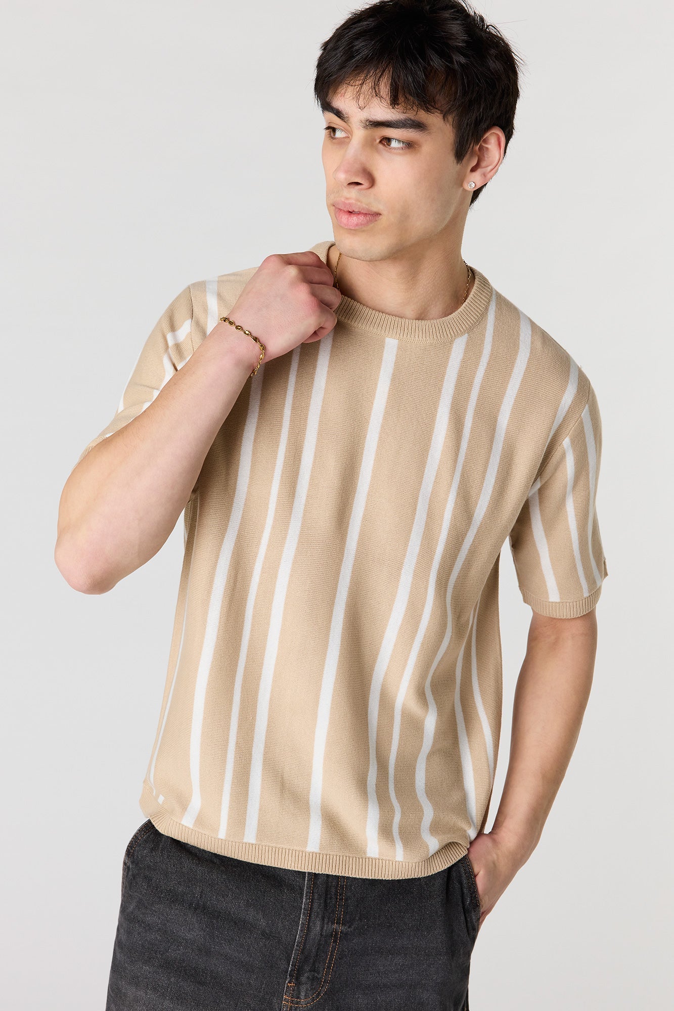 Striped Knit T-Shirt