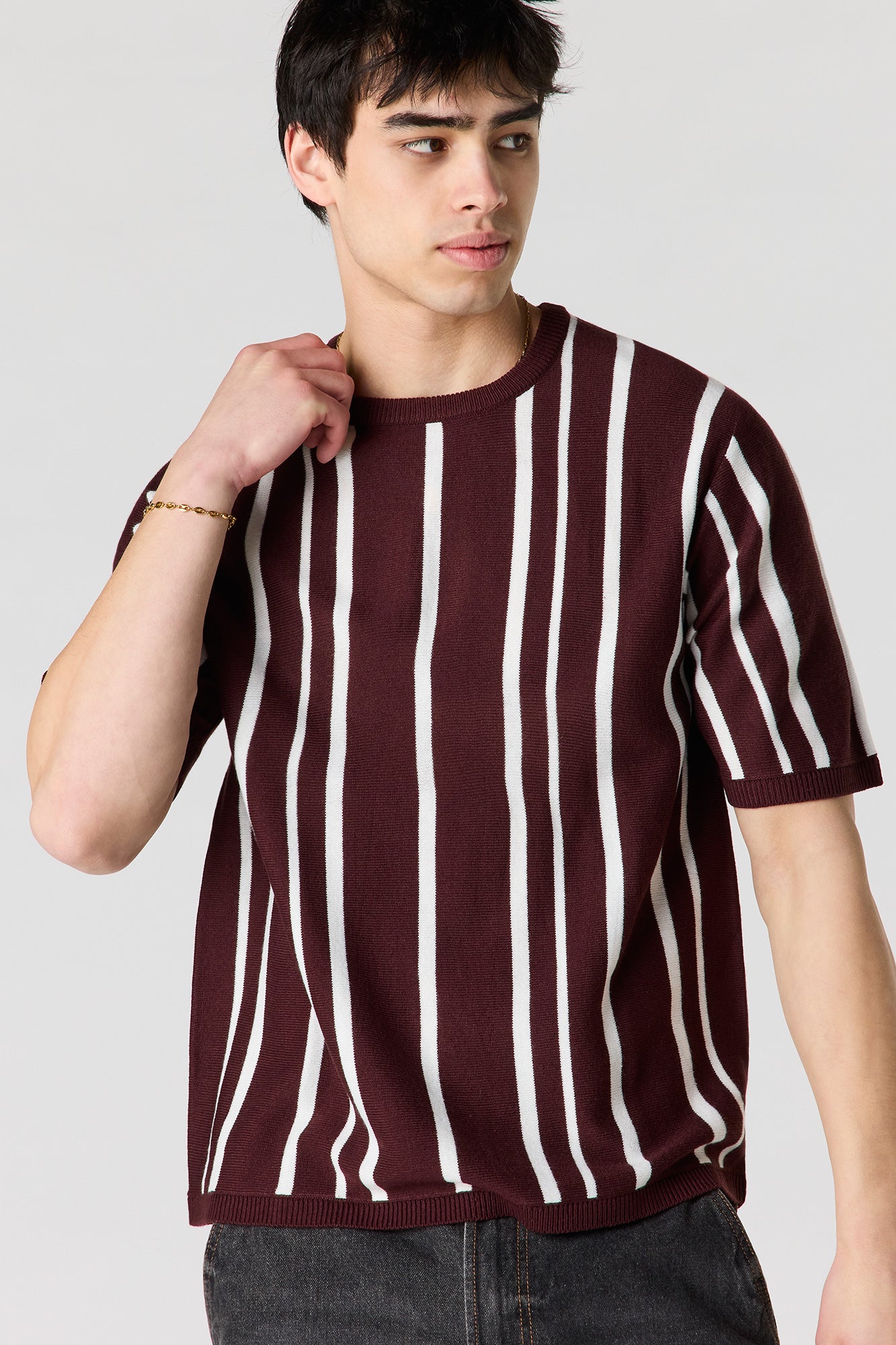 Striped Knit T-Shirt
