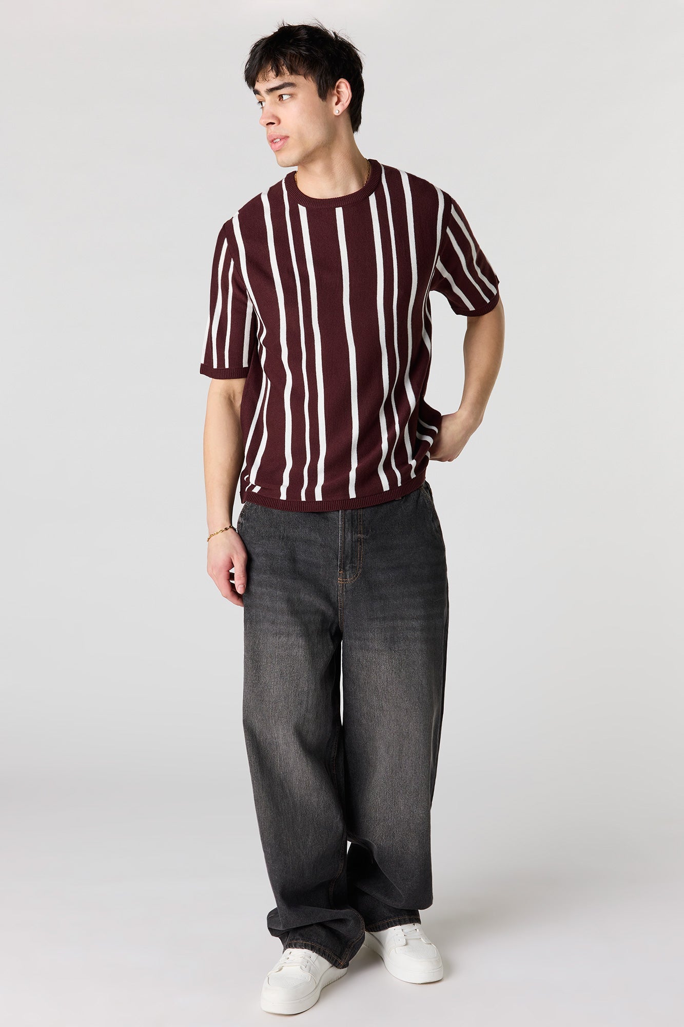 Striped Knit T-Shirt