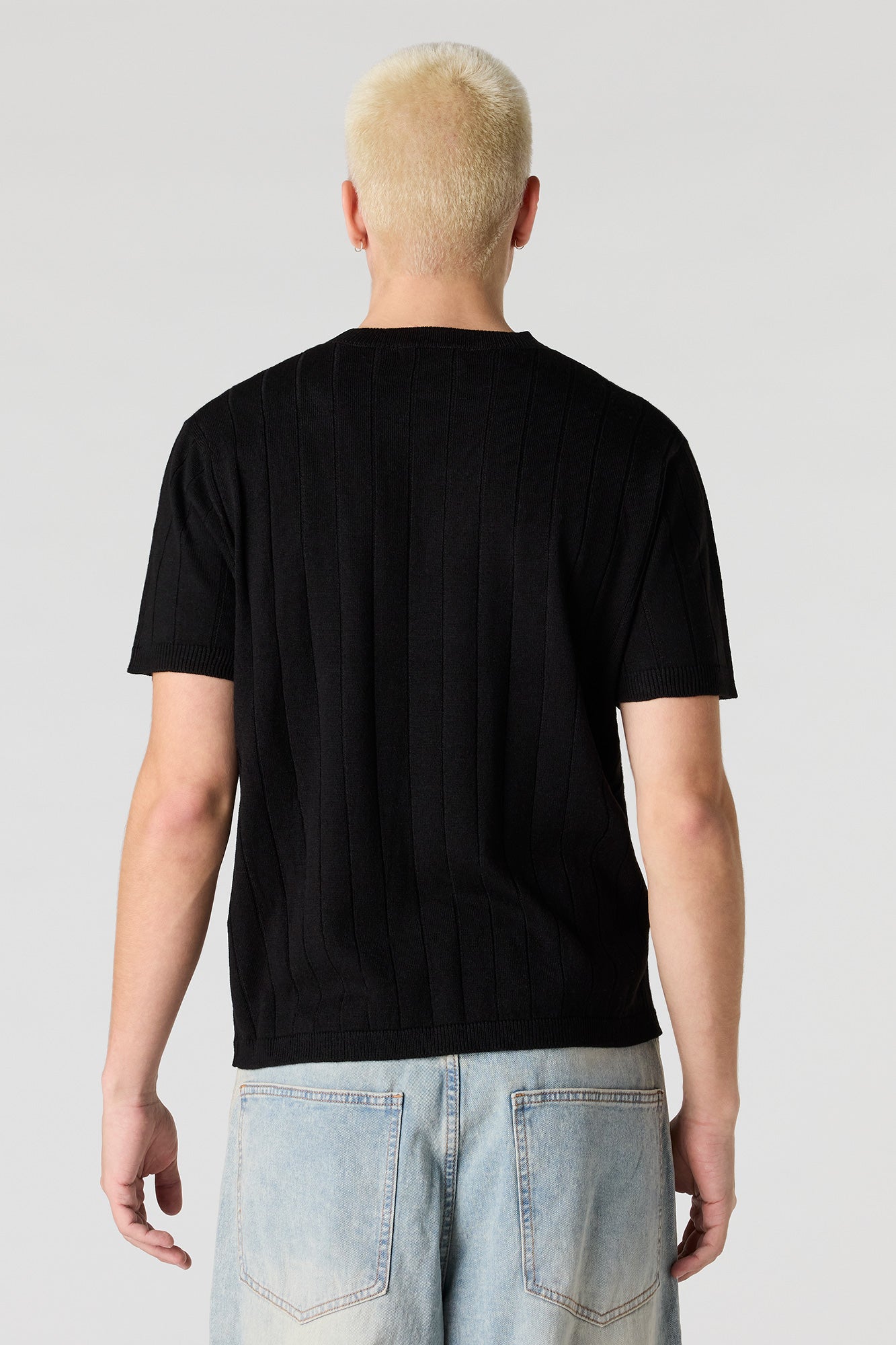 Ribbed Knit T-Shirt