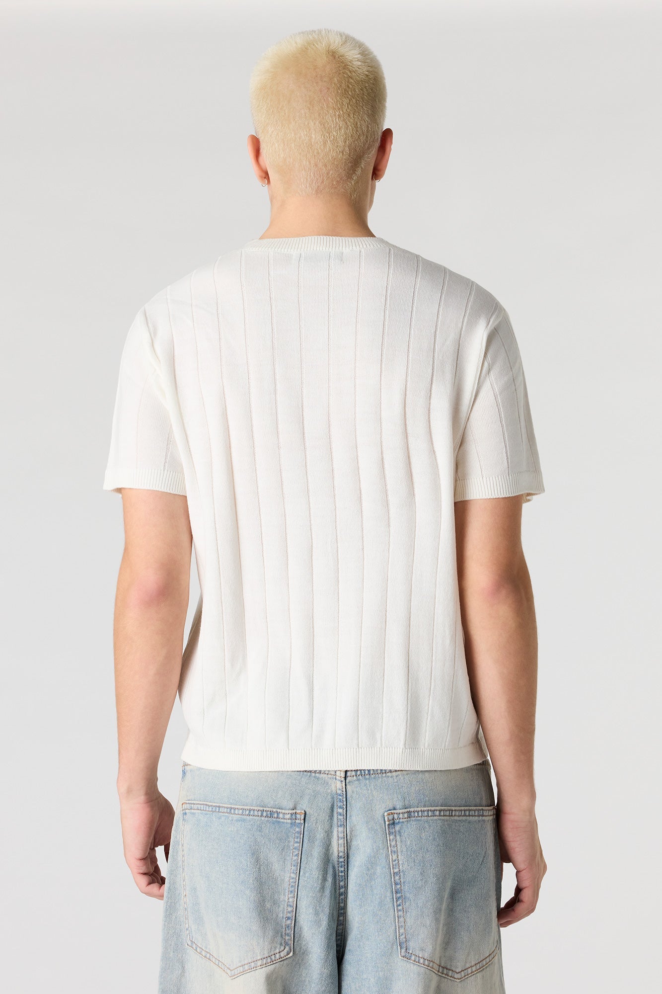 Ribbed Knit T-Shirt