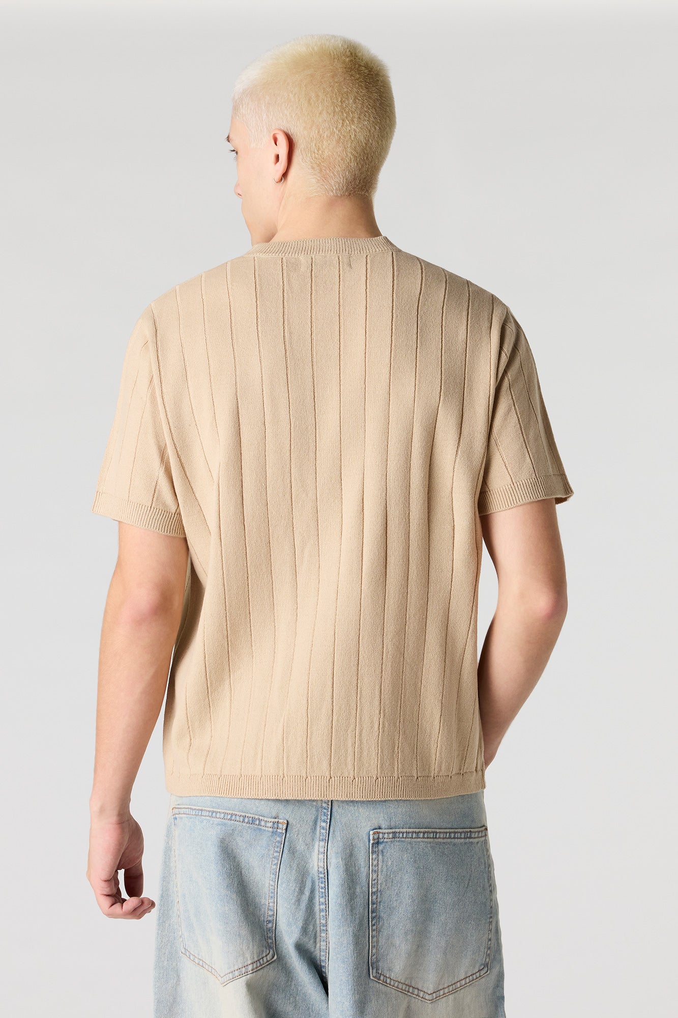 Ribbed Knit T-Shirt