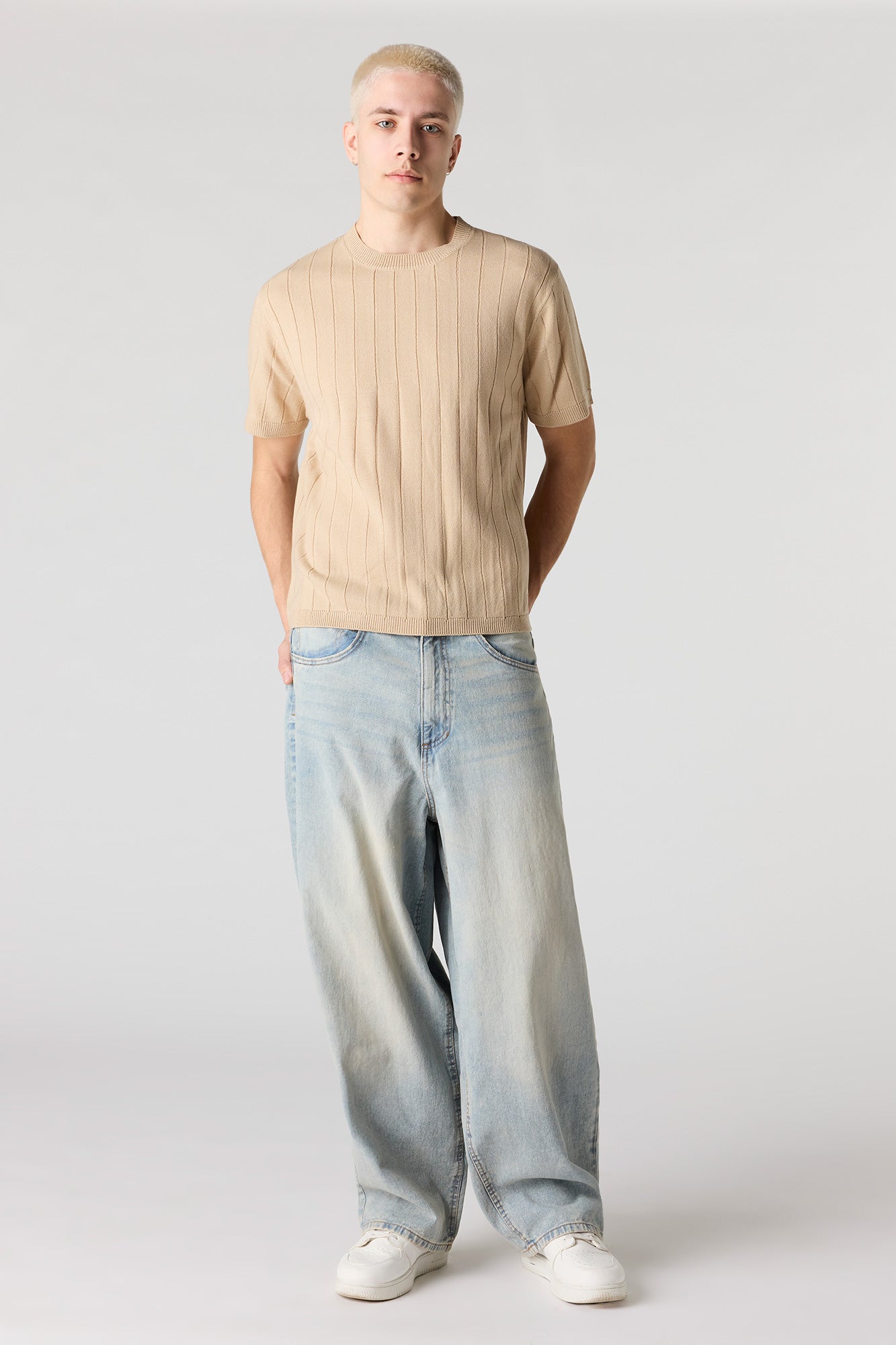 Ribbed Knit T-Shirt