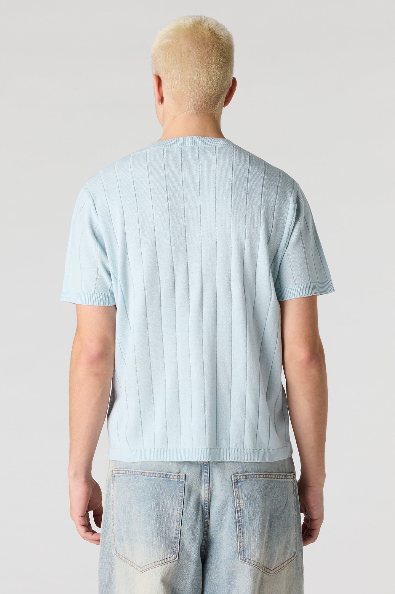 Ribbed Knit T-Shirt