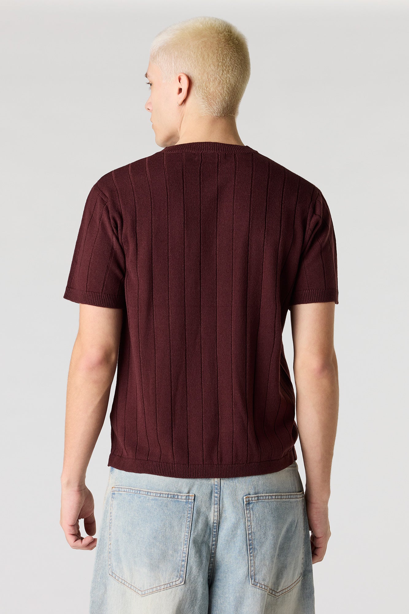 Ribbed Knit T-Shirt