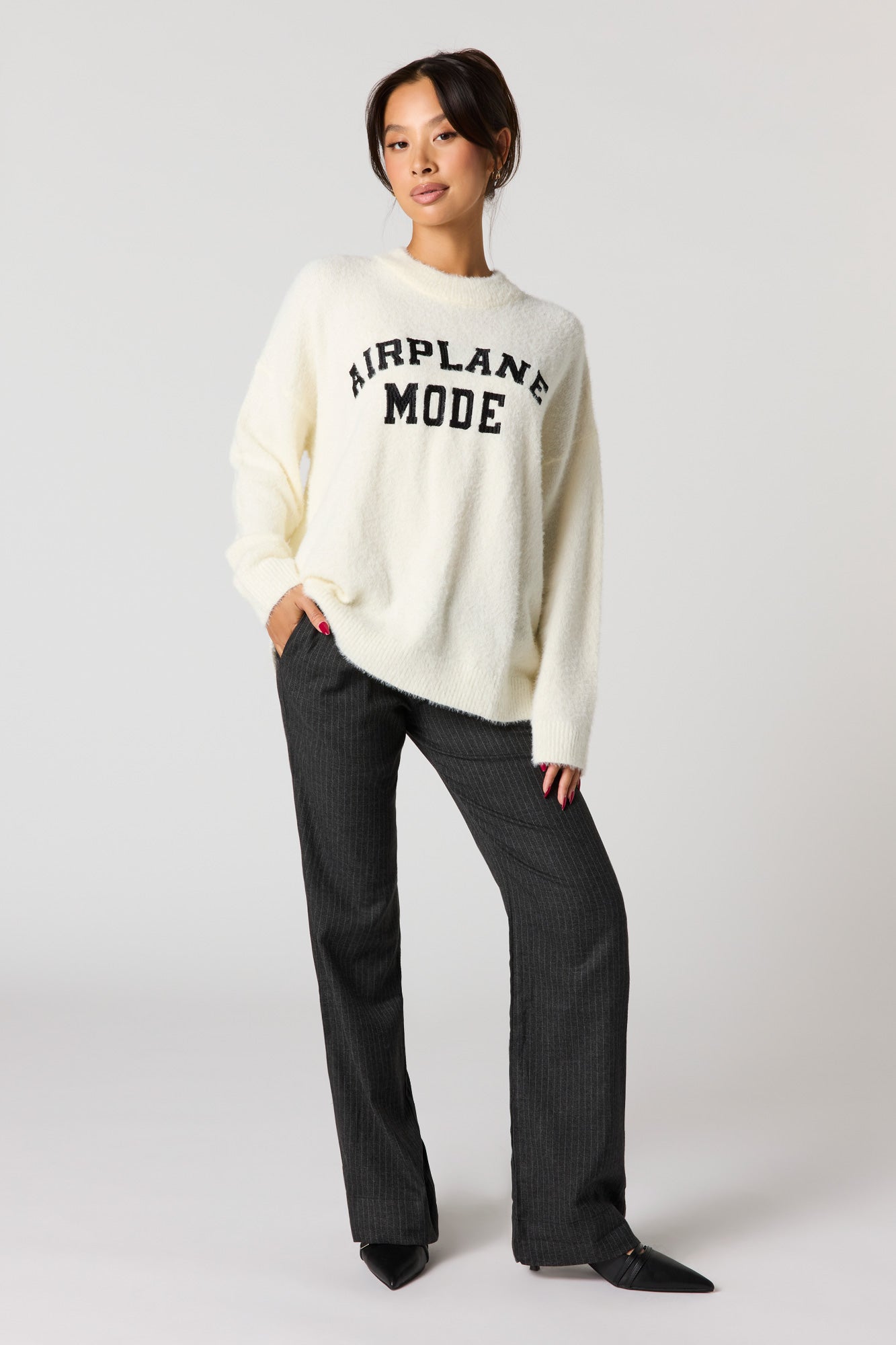 Embroidered Mossy Sweater