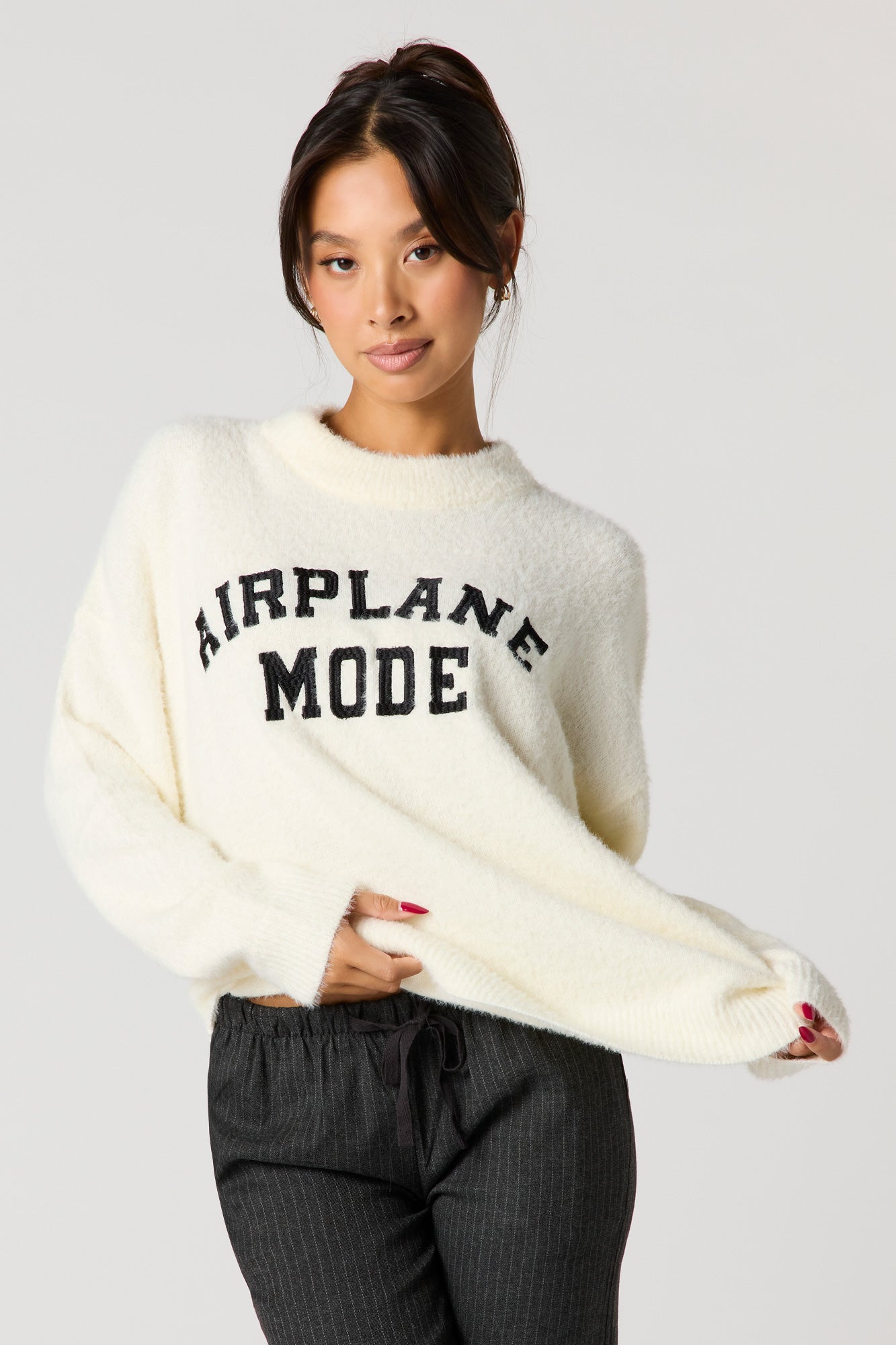 Embroidered Mossy Sweater
