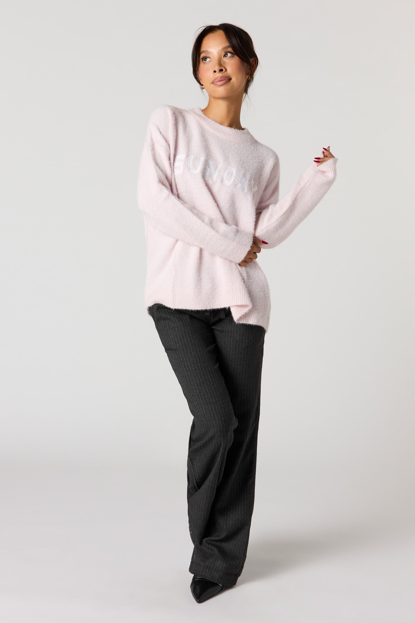 Embroidered Mossy Sweater