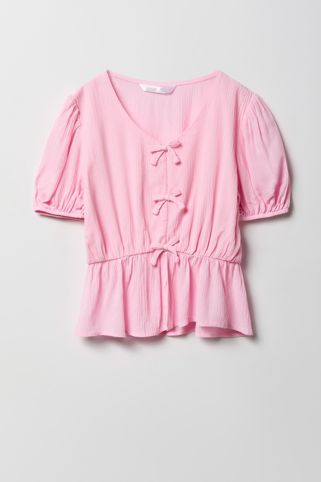 Girls Bow Short Sleeve Top