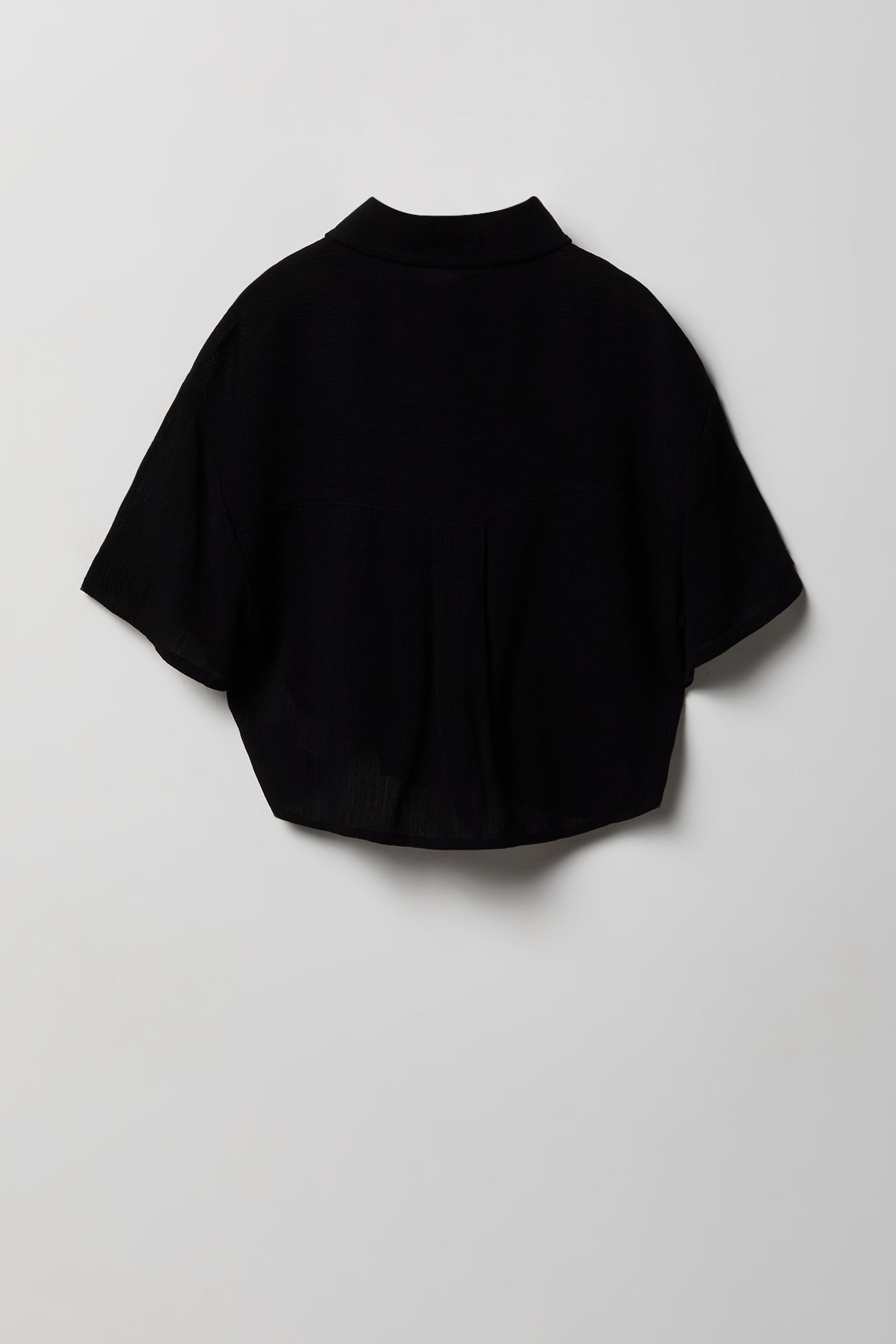 Girls Textured Boxy Front Tie Top