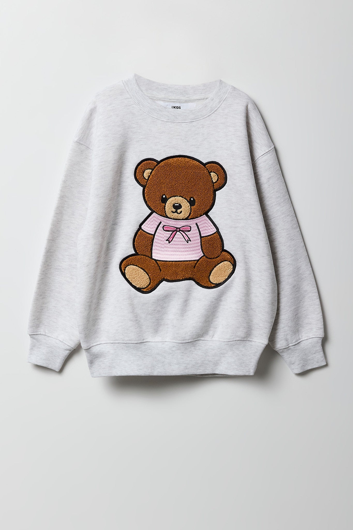 Girls Chenille Embroidered Oversized Sweatshirt